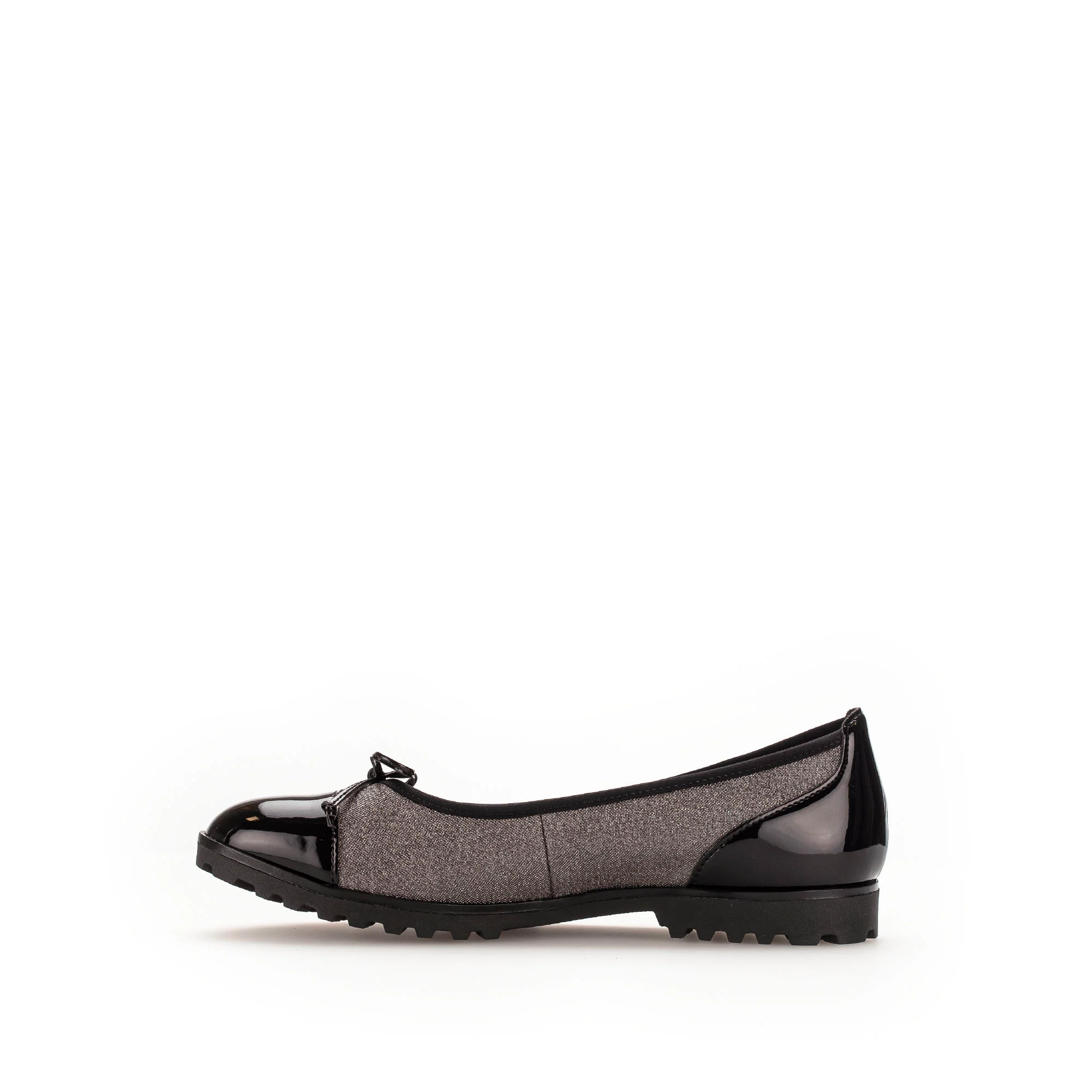Ballerines argentées/noires en cuirs synthés - Image 2