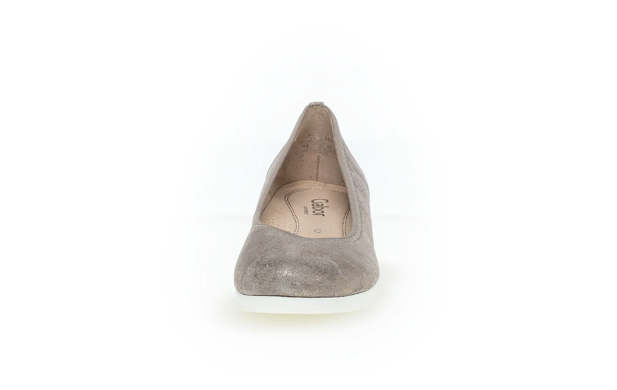 Ballerines beige-dorées en cuir métallisé - Image 5
