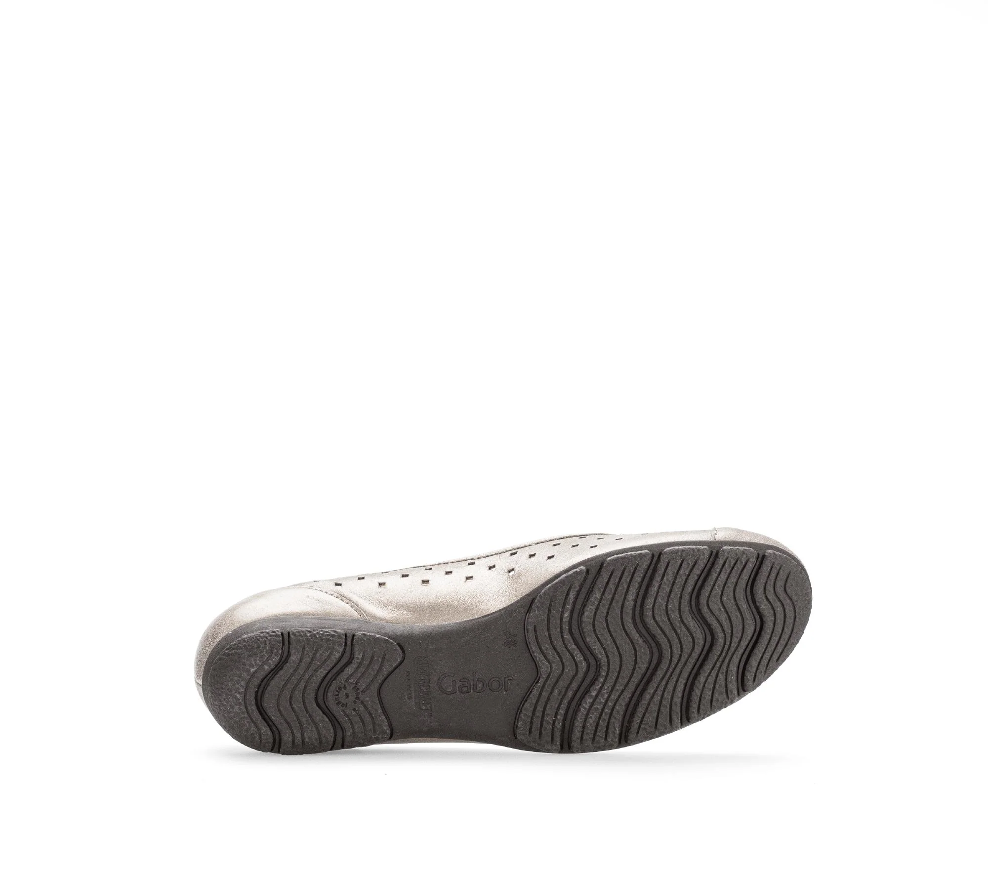 Ballerines perforées dorées en cuir métallisé - Image 7