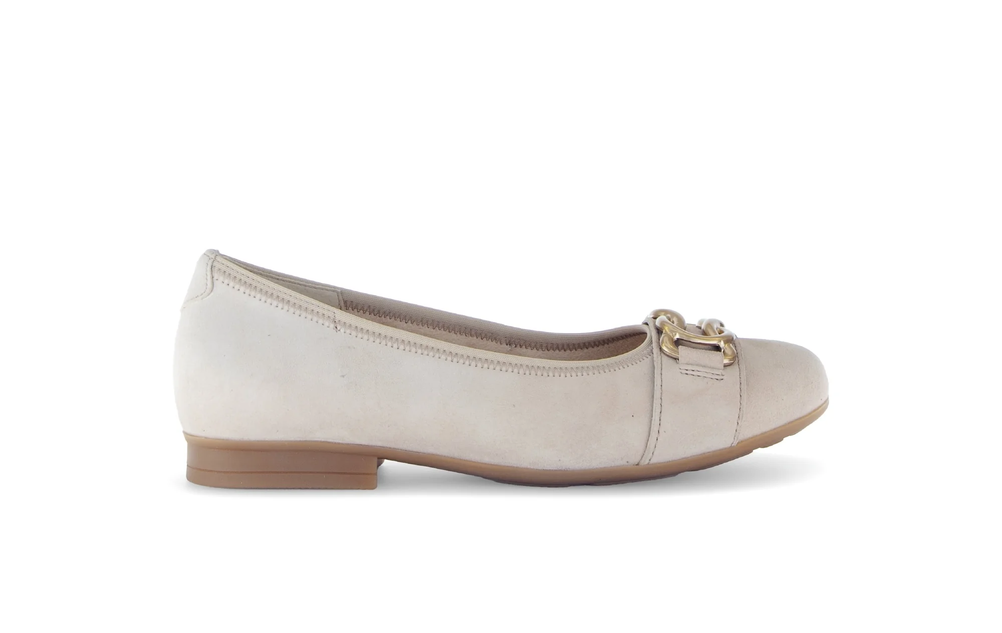 Ballerines beiges en cuir velours