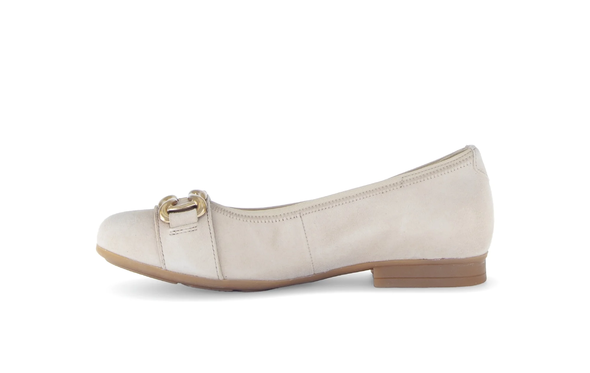 Ballerines beiges en cuir velours - Image 2