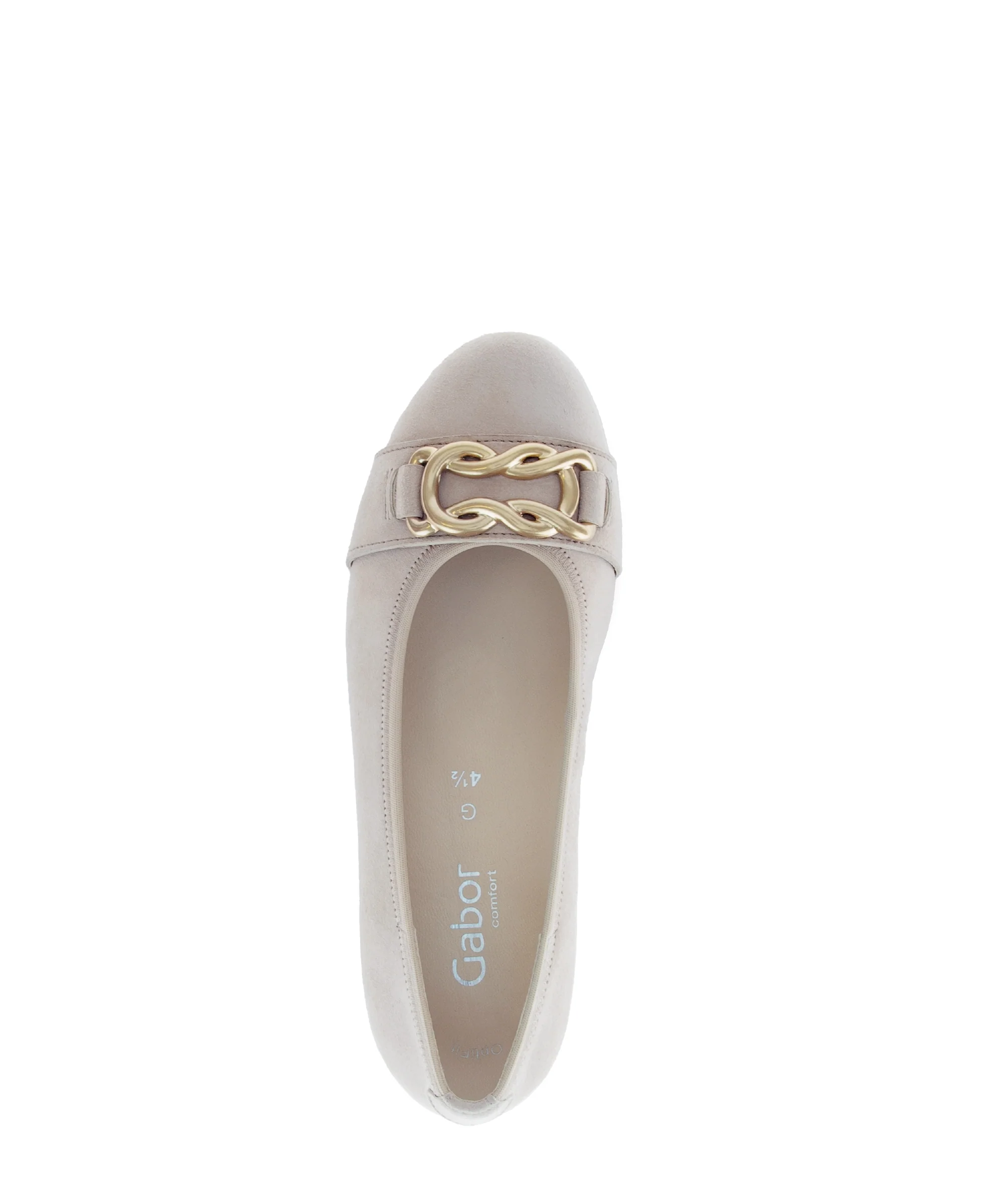 Ballerines beiges en cuir velours - Image 3