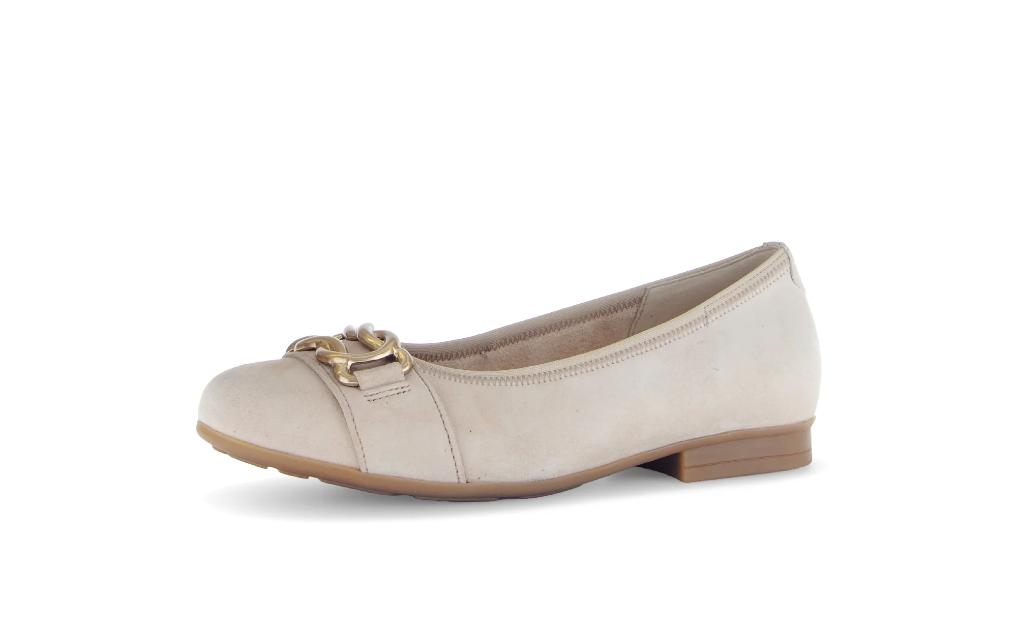 Ballerines beiges en cuir velours - Image 6