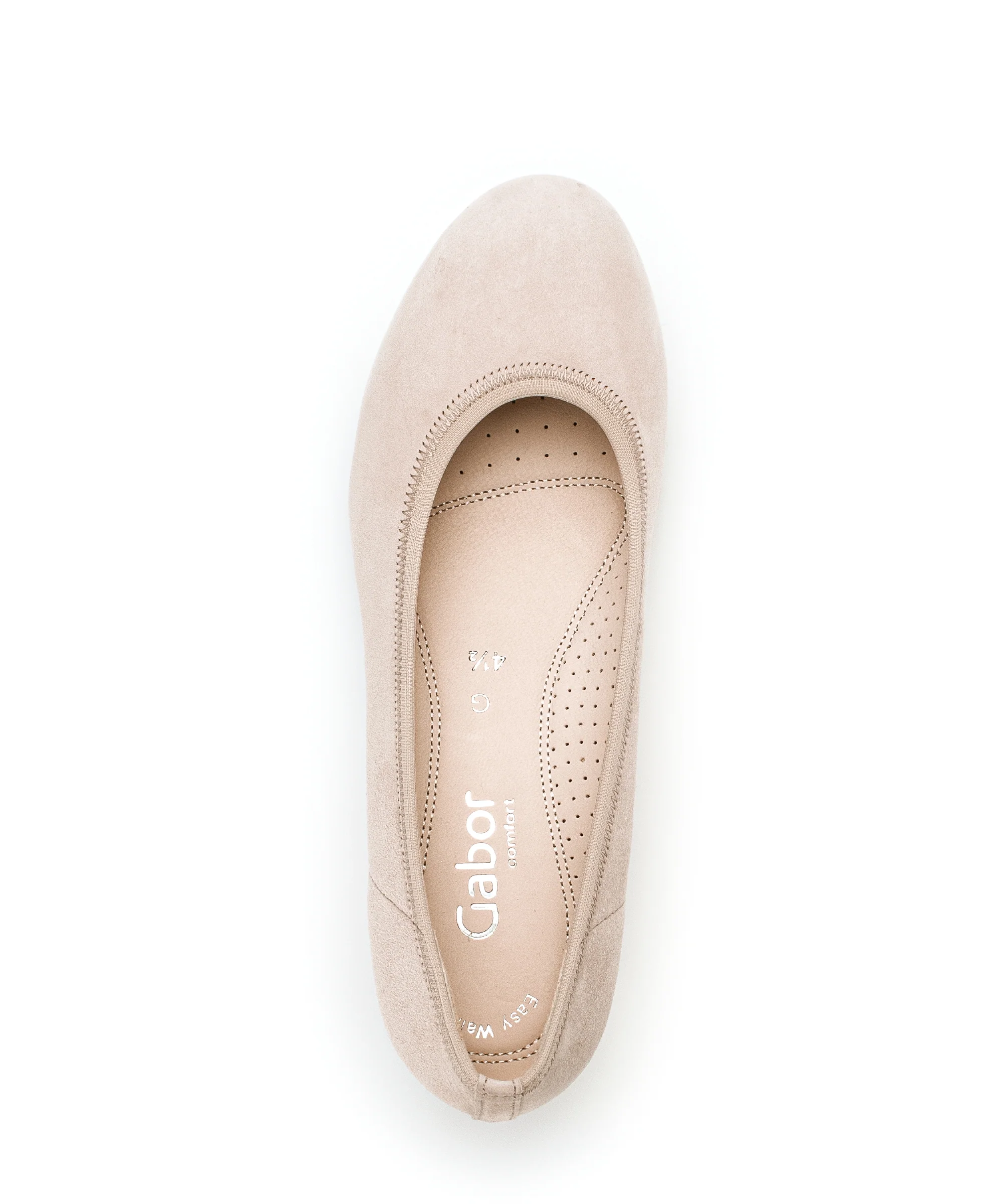 Ballerines beiges en cuir velours - Image 3
