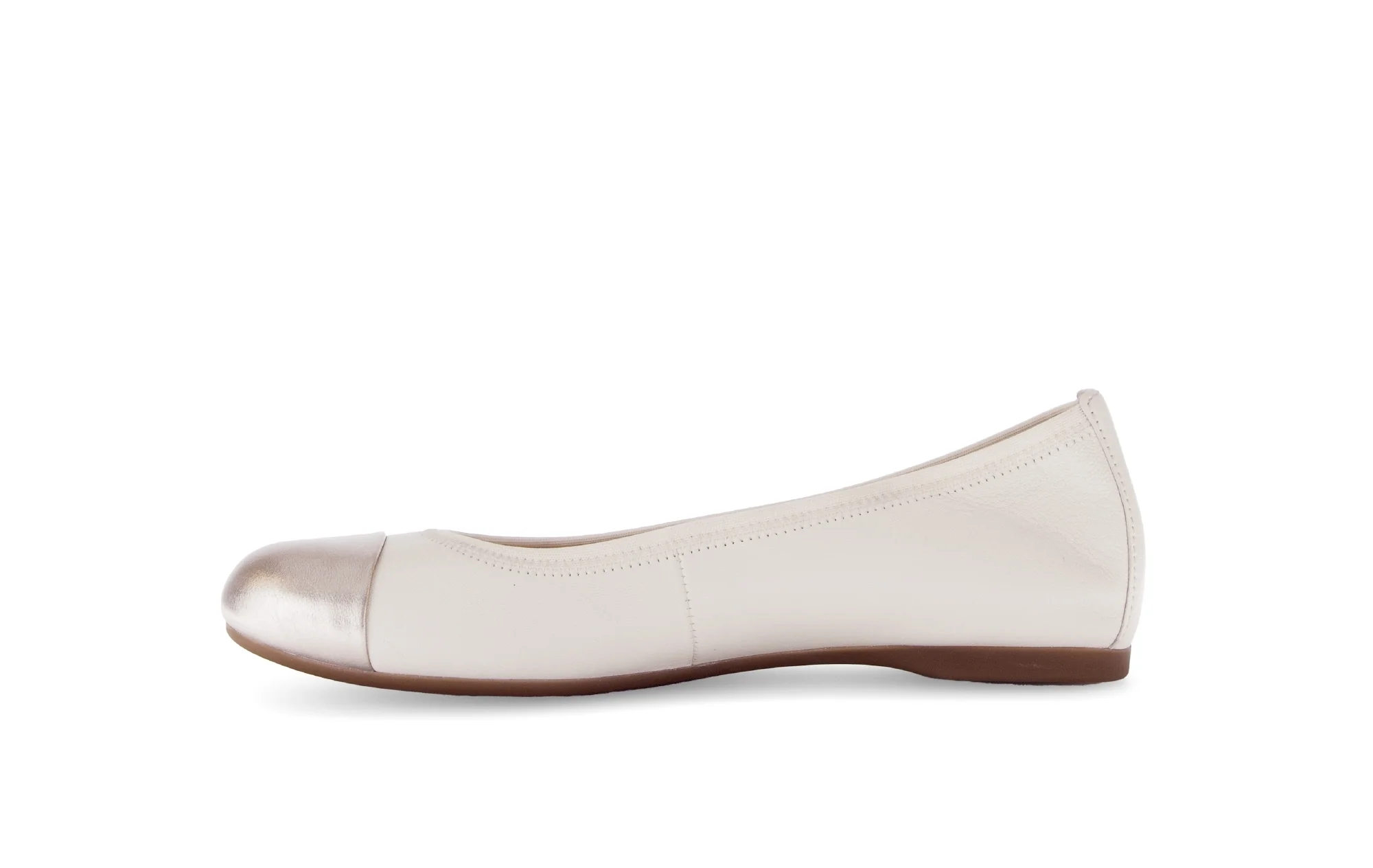 Ballerines blanc crème en cuir lisse - Image 2