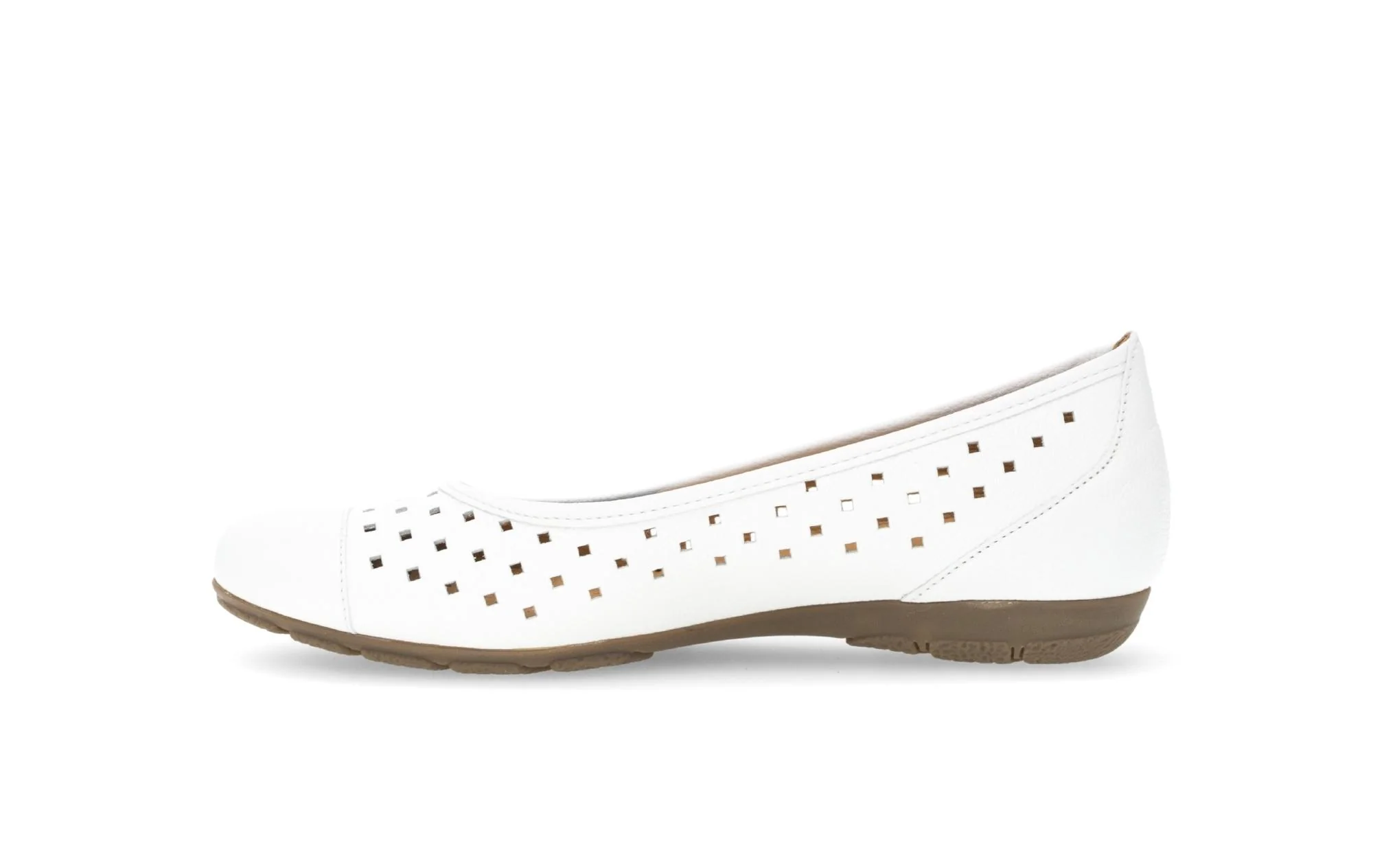 Ballerines perforées blanches en cuir - Image 2