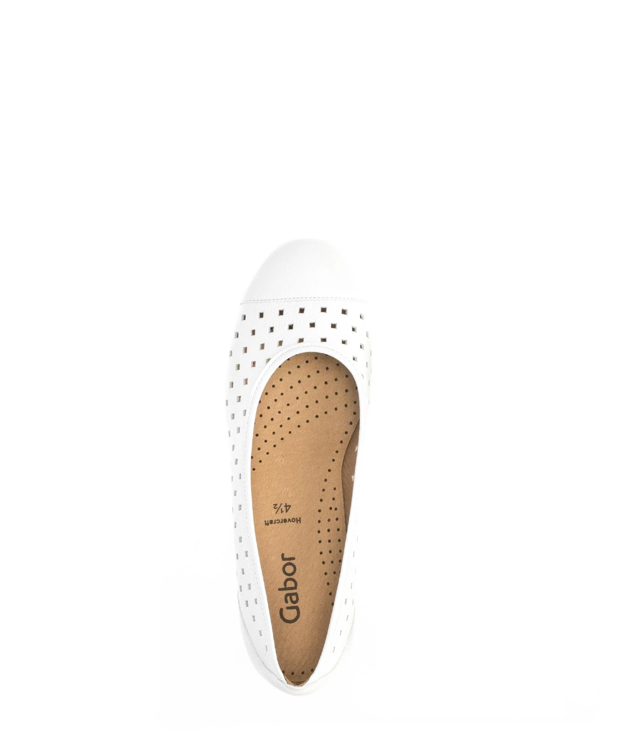 Ballerines perforées blanches en cuir - Image 3