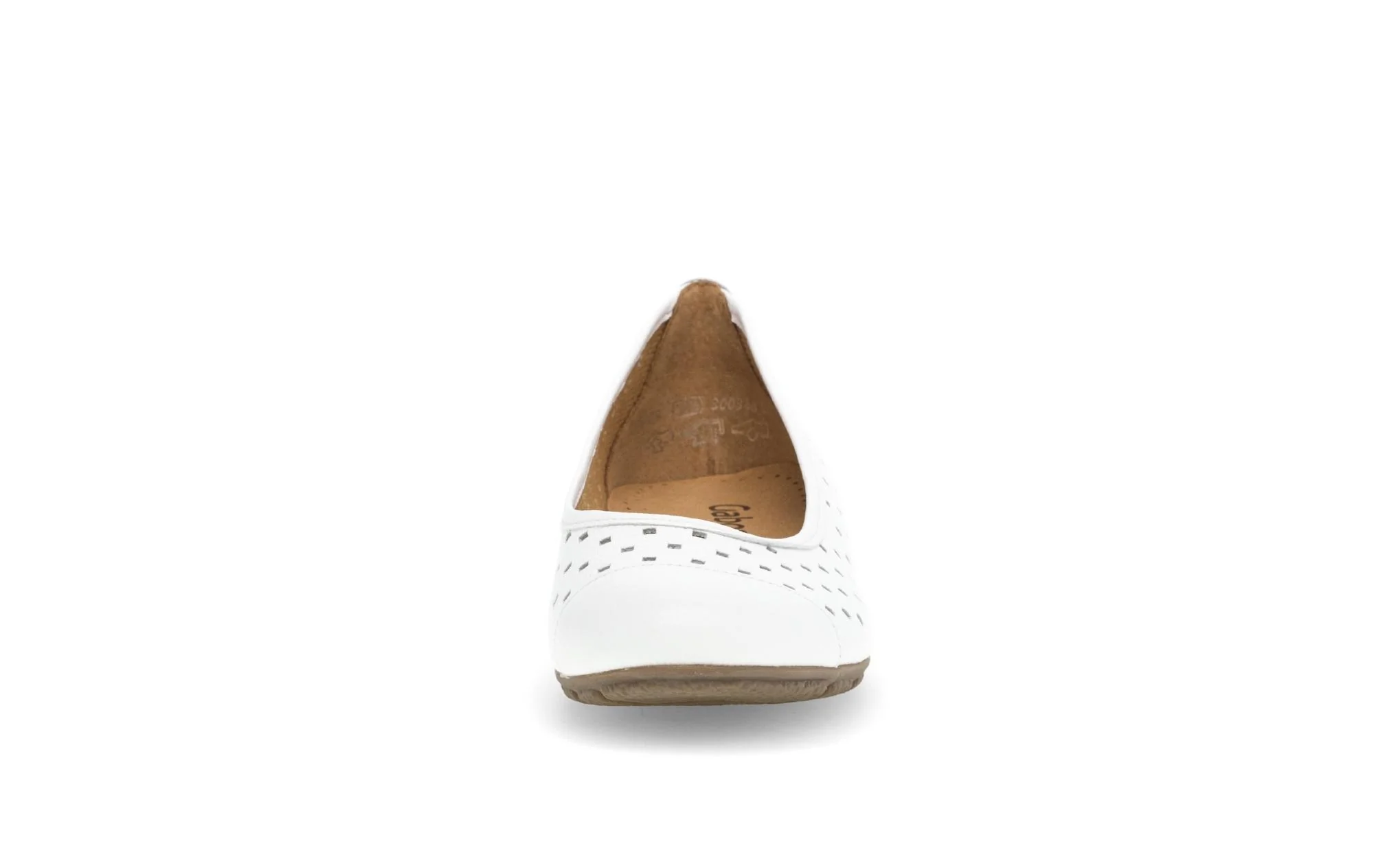 Ballerines perforées blanches en cuir - Image 5