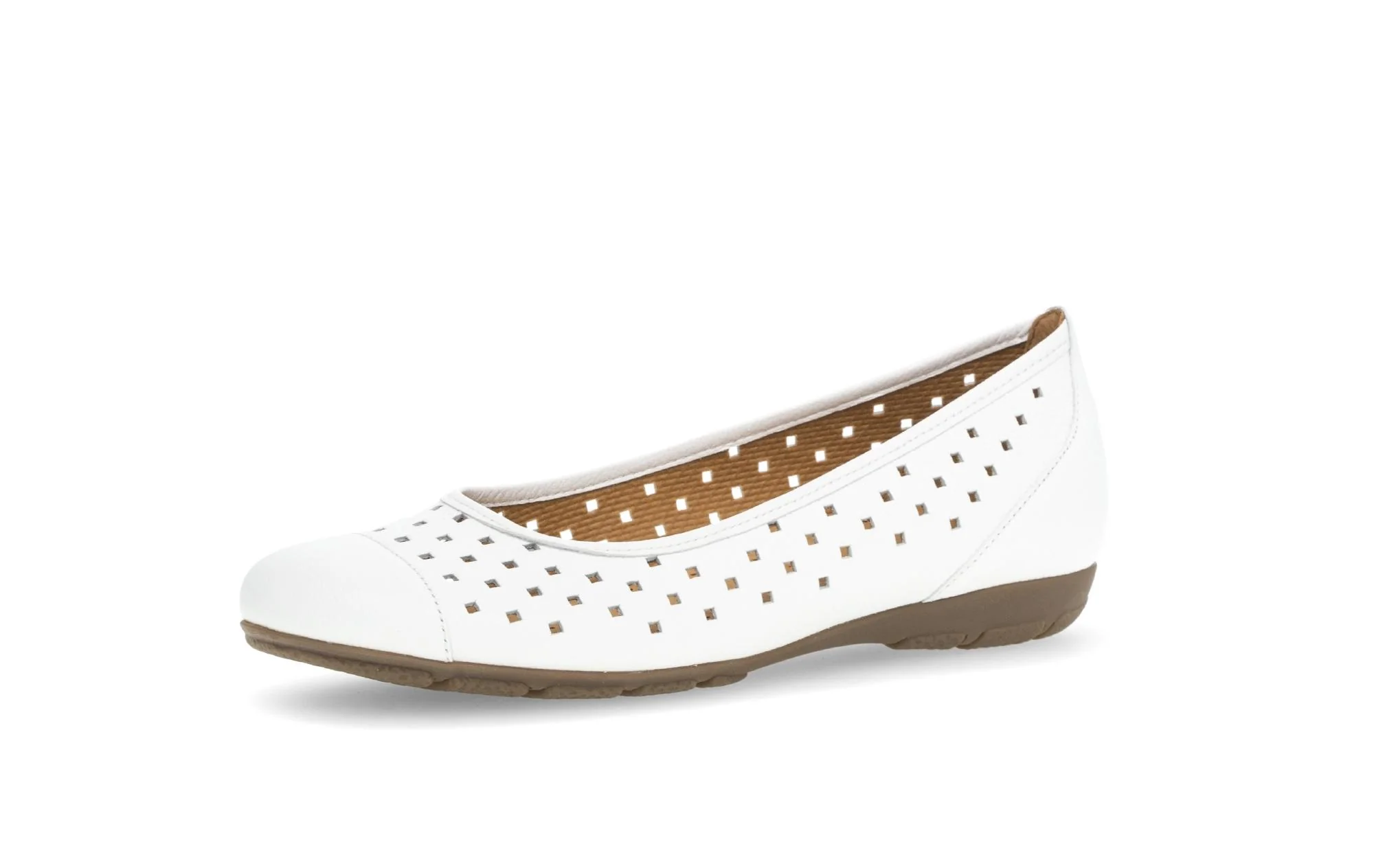 Ballerines perforées blanches en cuir - Image 6