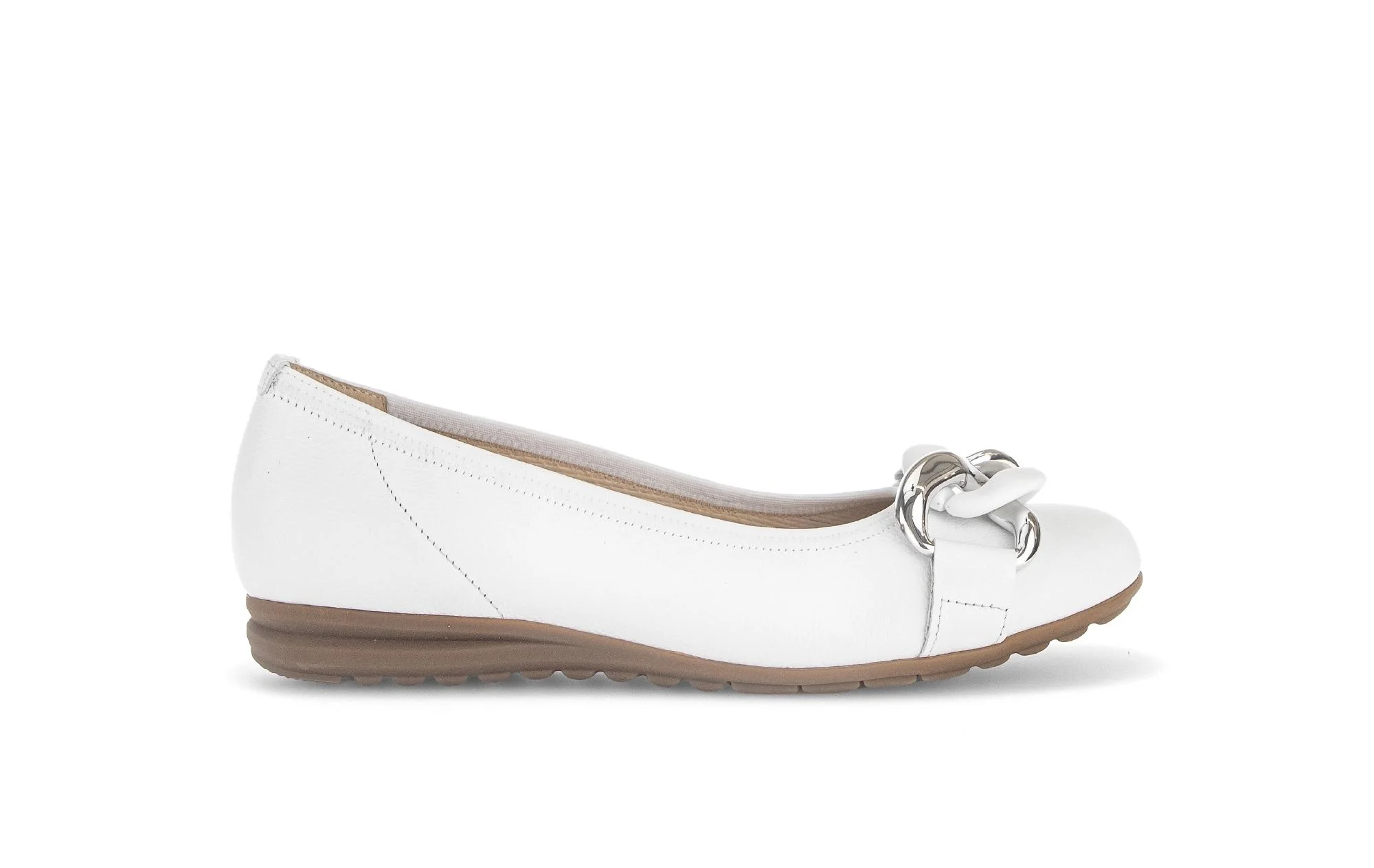 Ballerines blanches en cuir