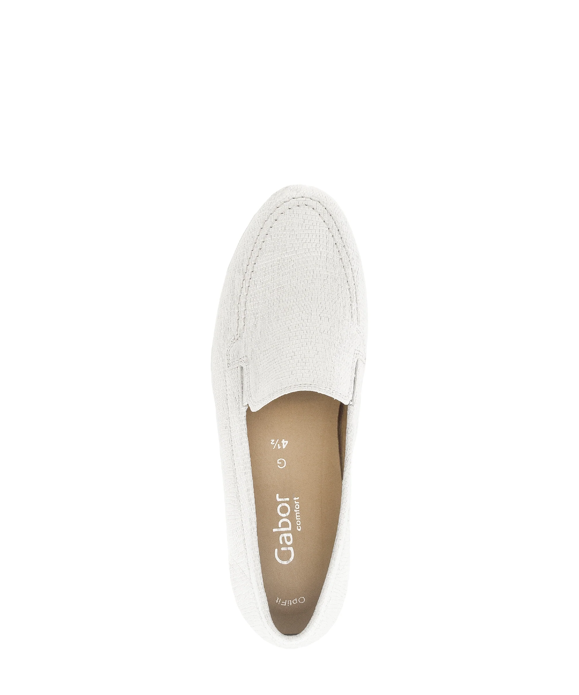 Ballerines blanches en cuir imprimé reptile - Image 3