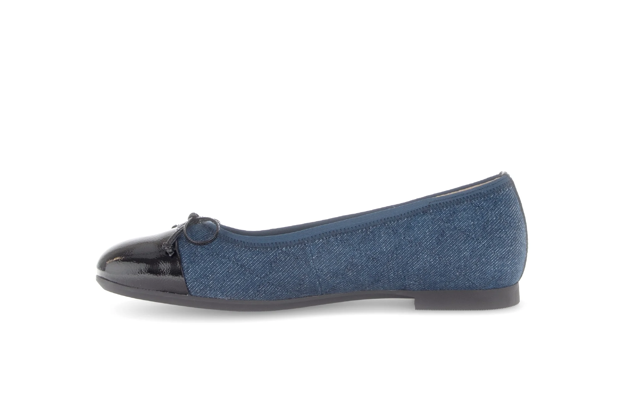 Ballerines bleues jeans bout vernis (cuir et textile) - Image 2