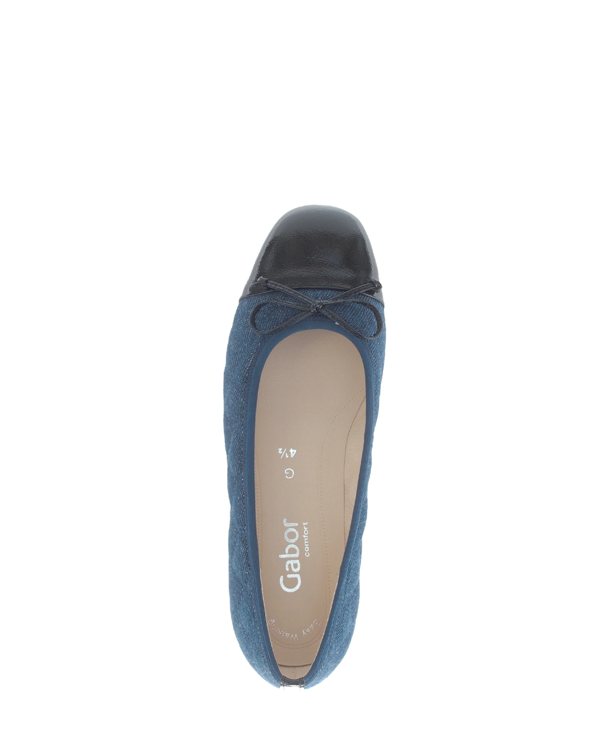 Ballerines bleues jeans bout vernis (cuir et textile) - Image 3