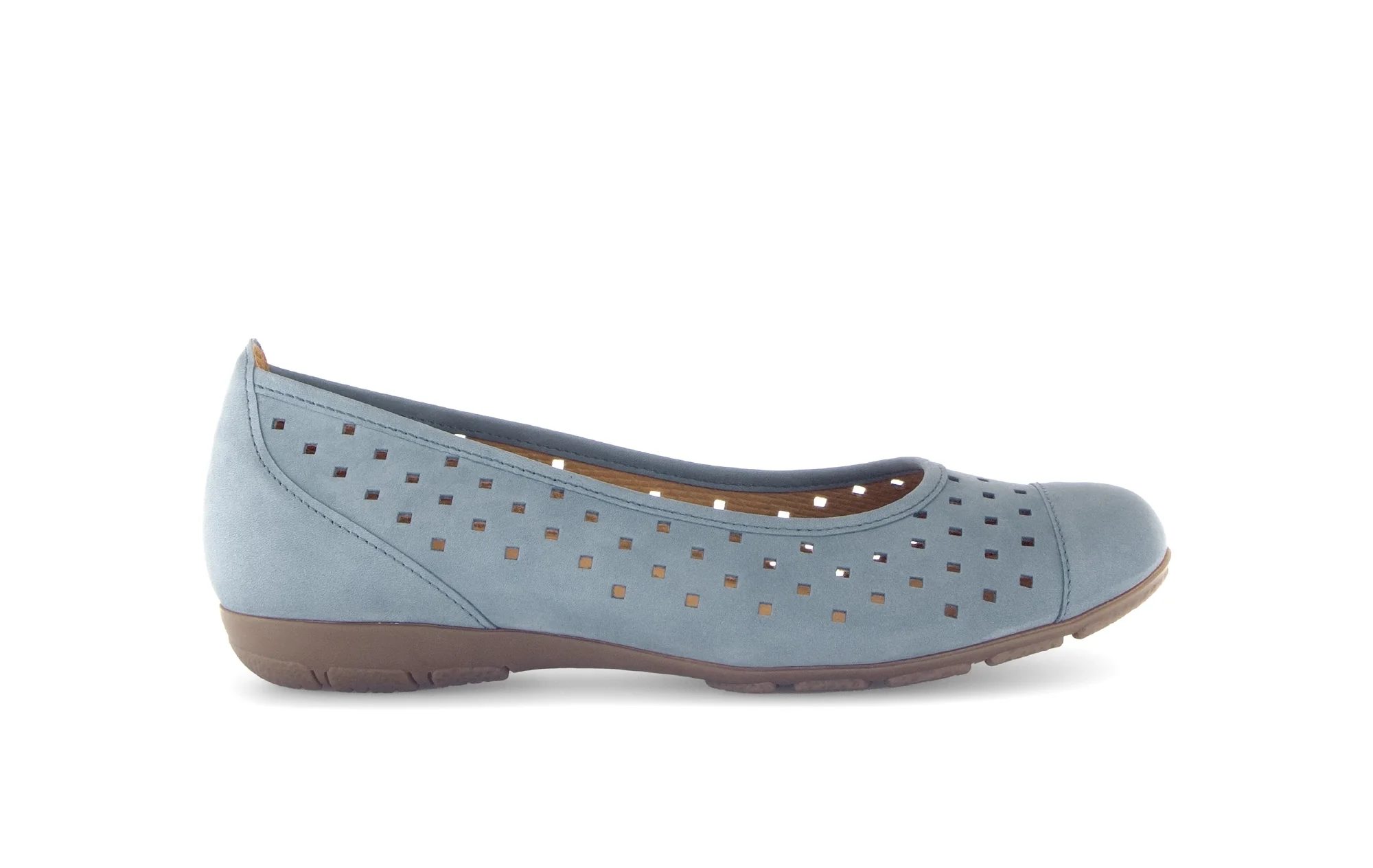 Ballerines bleues en cuir nubuck