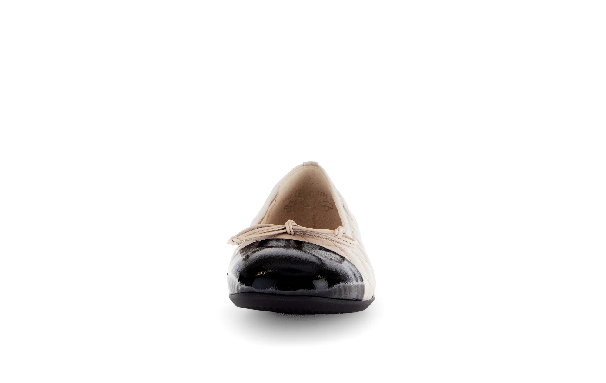 Ballerine beige matelassée bout vernis noir - Image 5