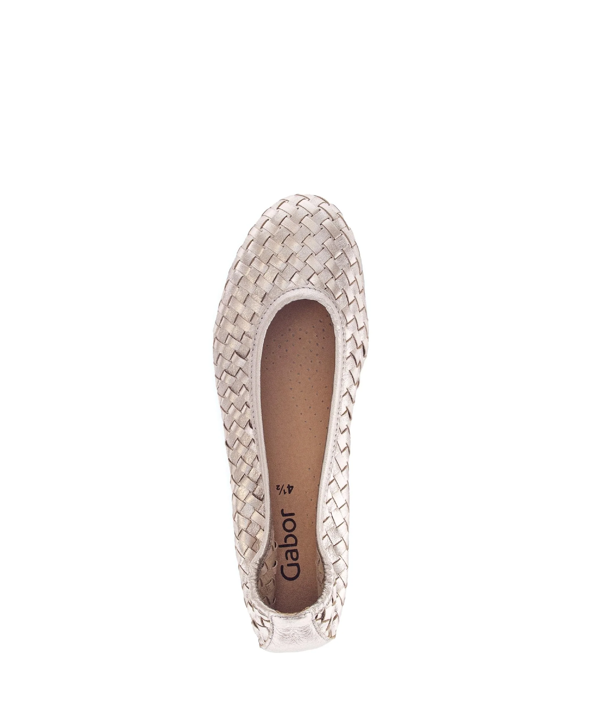 Ballerines dorées en cuir tressé - Image 3