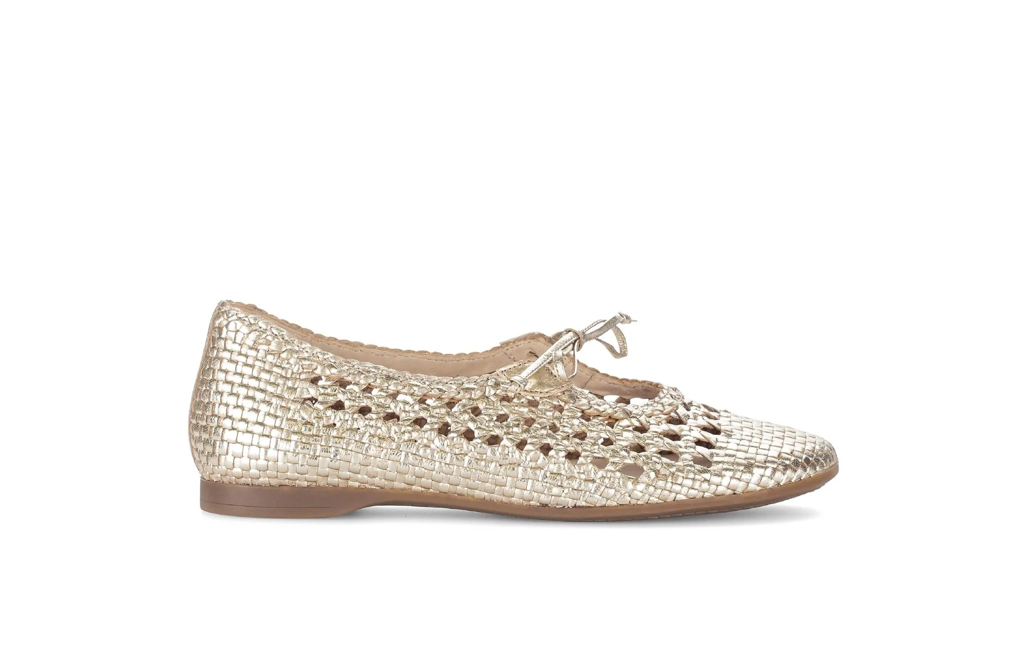 Ballerines dorées en cuir