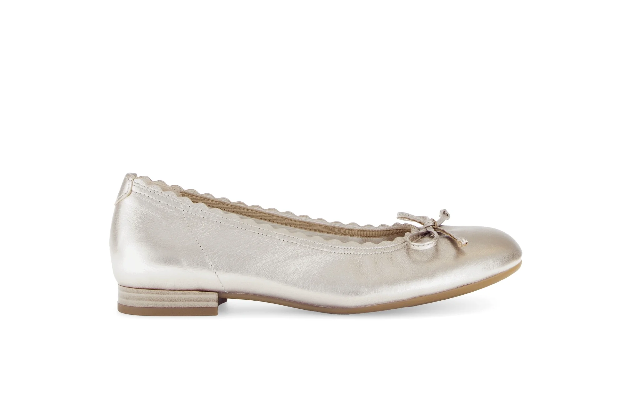 Ballerines dorées en cuir métallisé