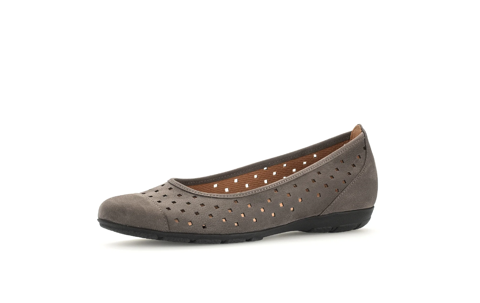 Ballerines grises en cuir velours - Image 3