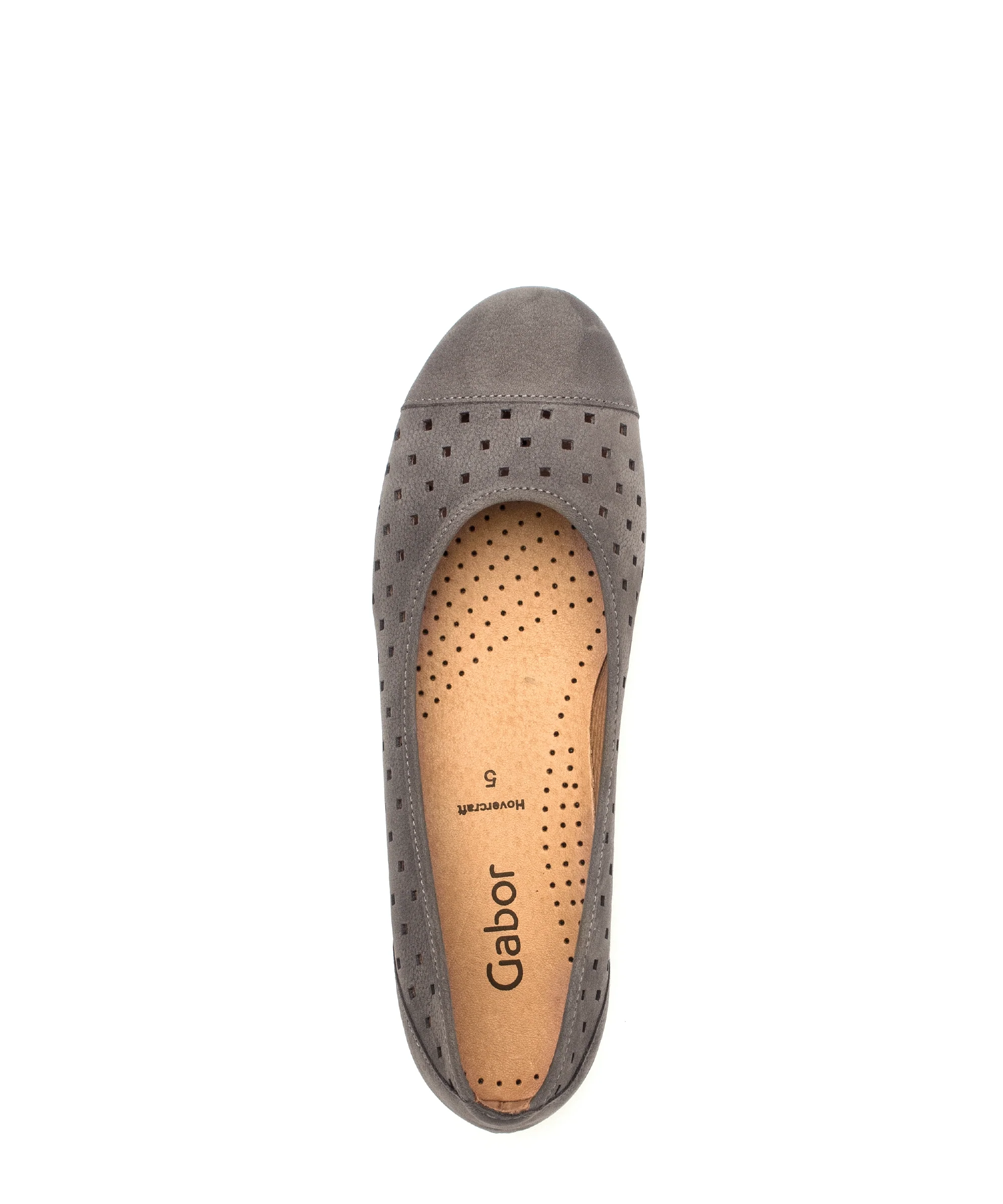 Ballerines grises en cuir velours - Image 6