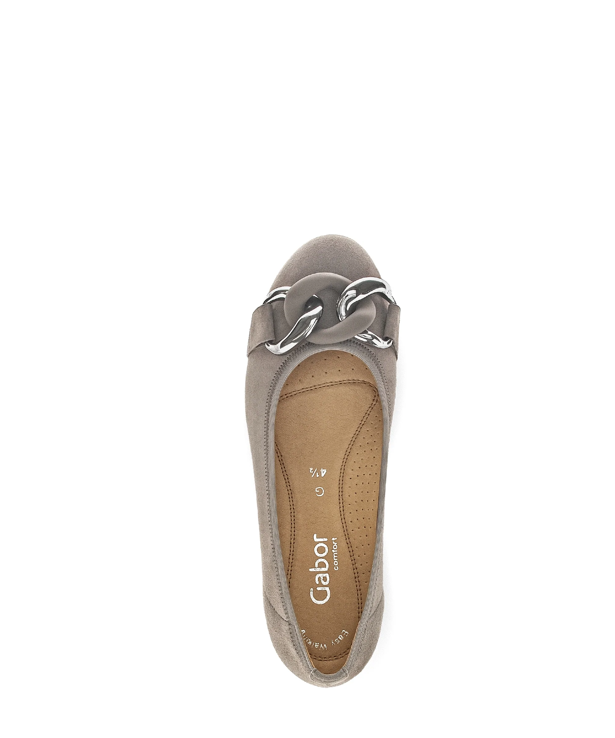 Ballerines taupe en cuir - Image 3
