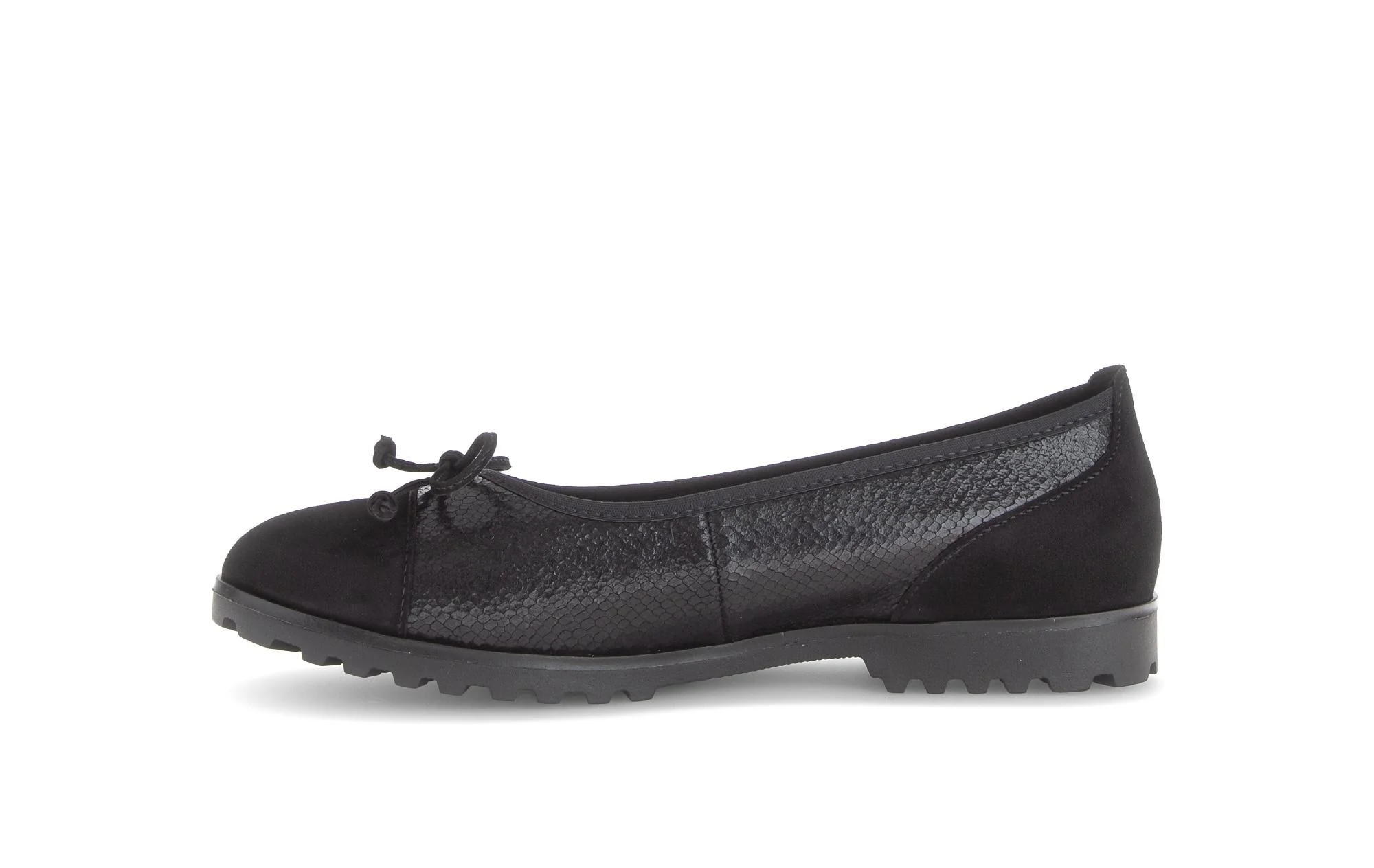 Ballerines noires en cuir imprimé reptile - Image 2