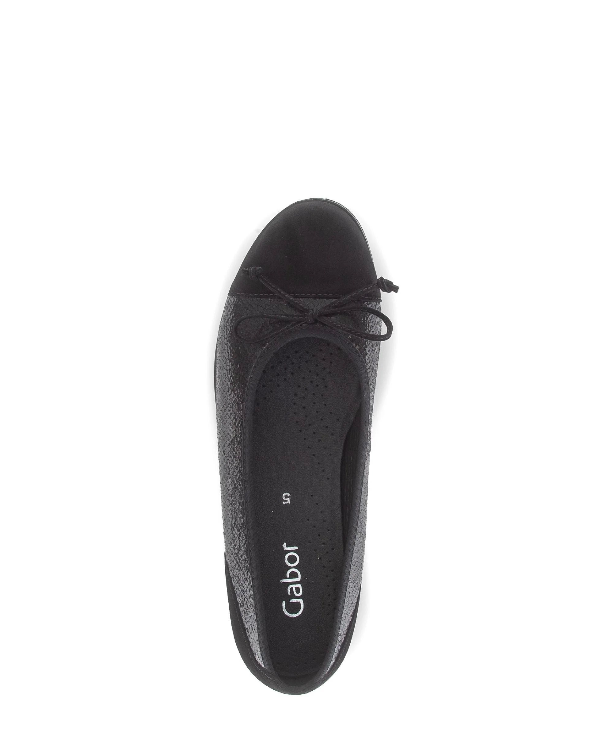 Ballerines noires en cuir imprimé reptile - Image 3