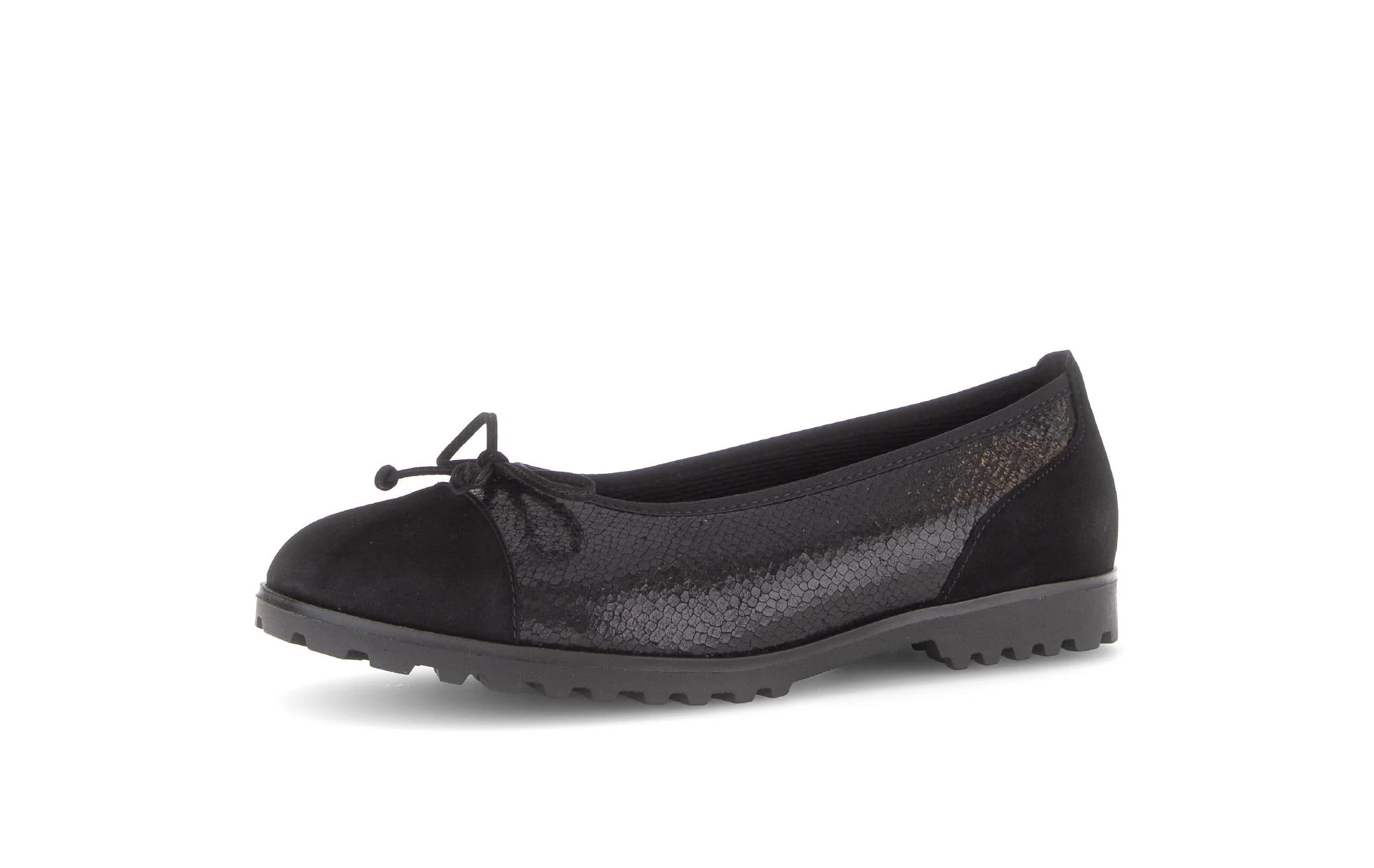 Ballerines noires en cuir imprimé reptile - Image 6