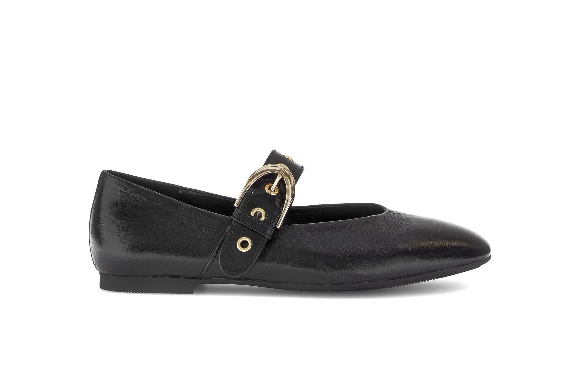 Ballerines noires en cuir lisse