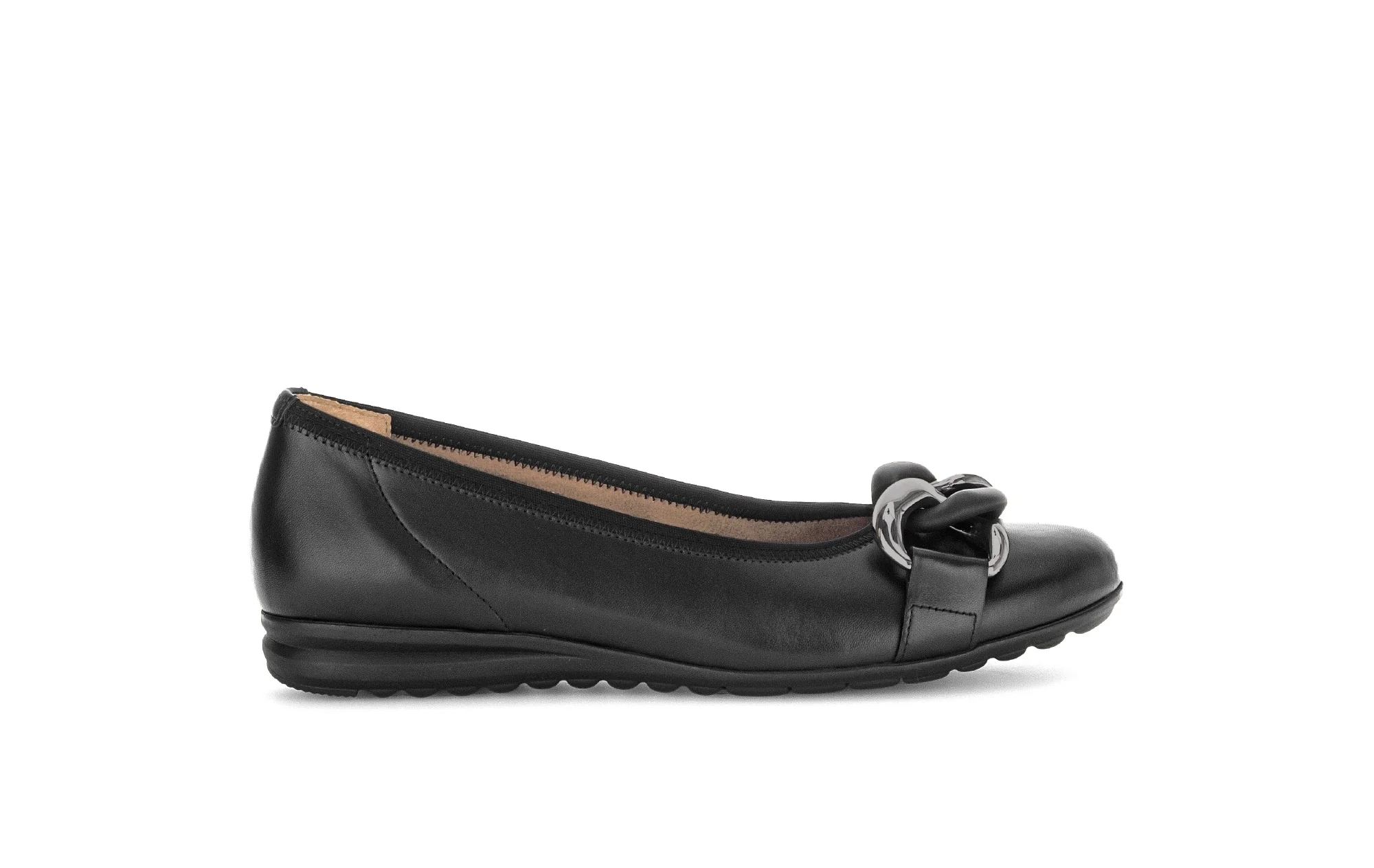 Ballerines noires en cuir lisse