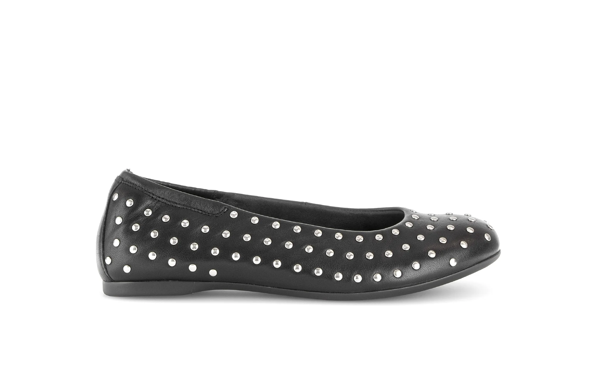 Ballerines noires en cuir lisse