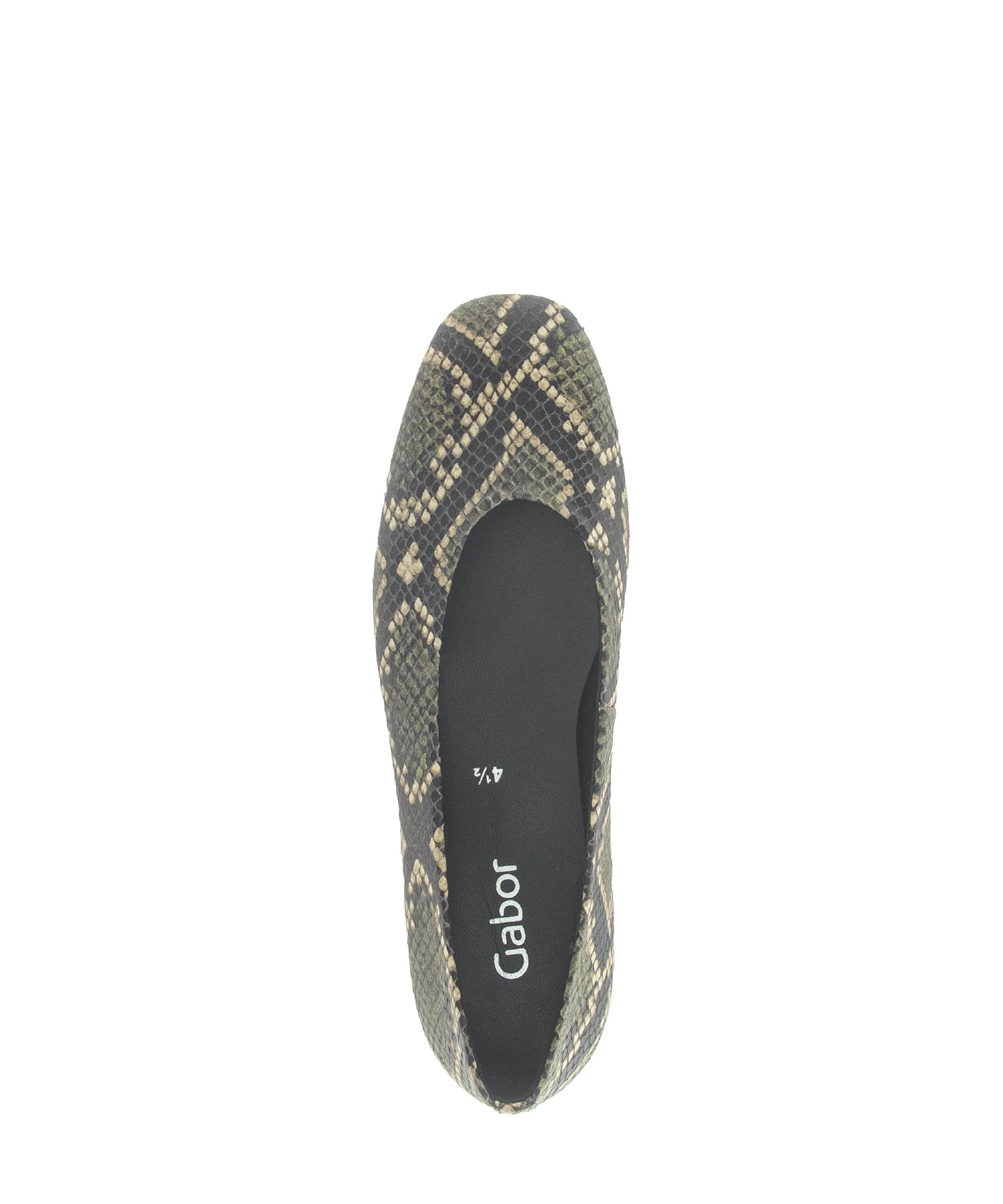 Ballerines vertes en cuir imprimé reptile - Image 3