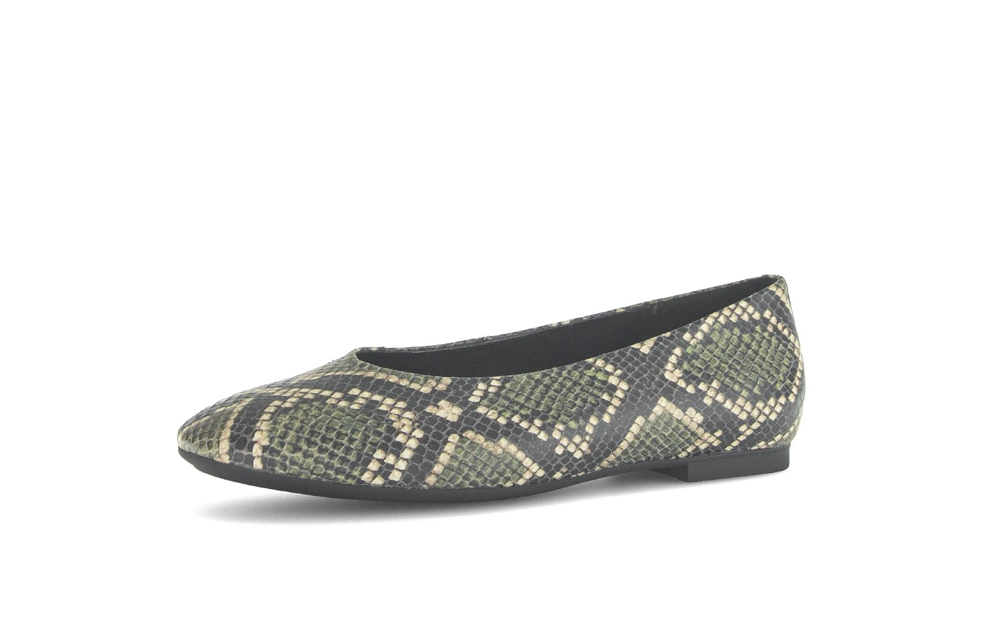 Ballerines vertes en cuir imprimé reptile - Image 6