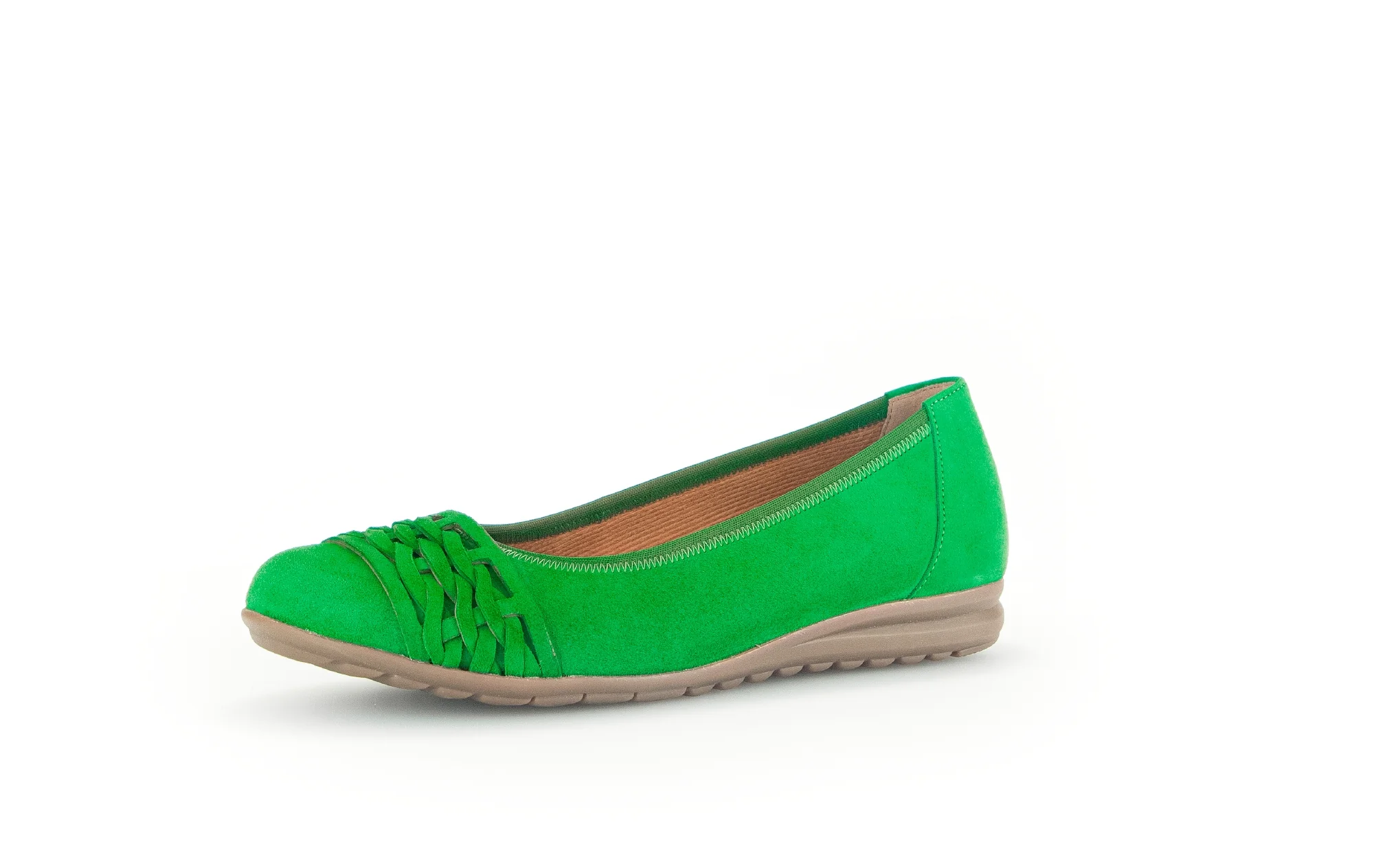 Ballerines vertes en cuir velours - Image 3