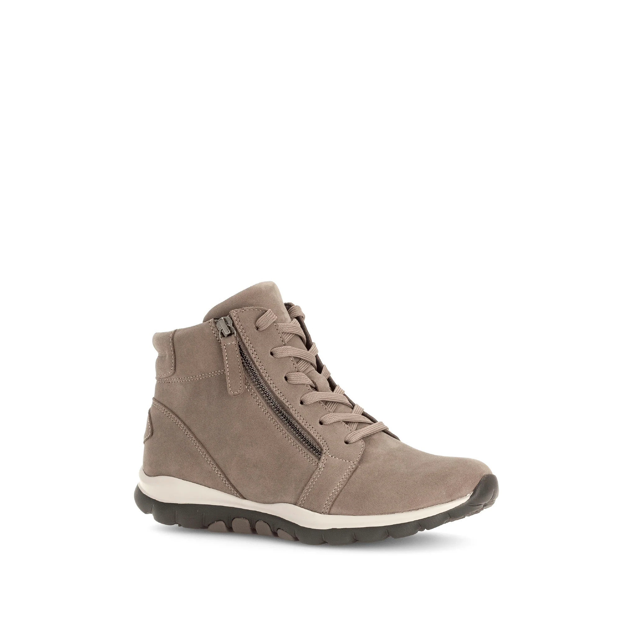 Basket montantes taupes en cuir nubuk - Image 3