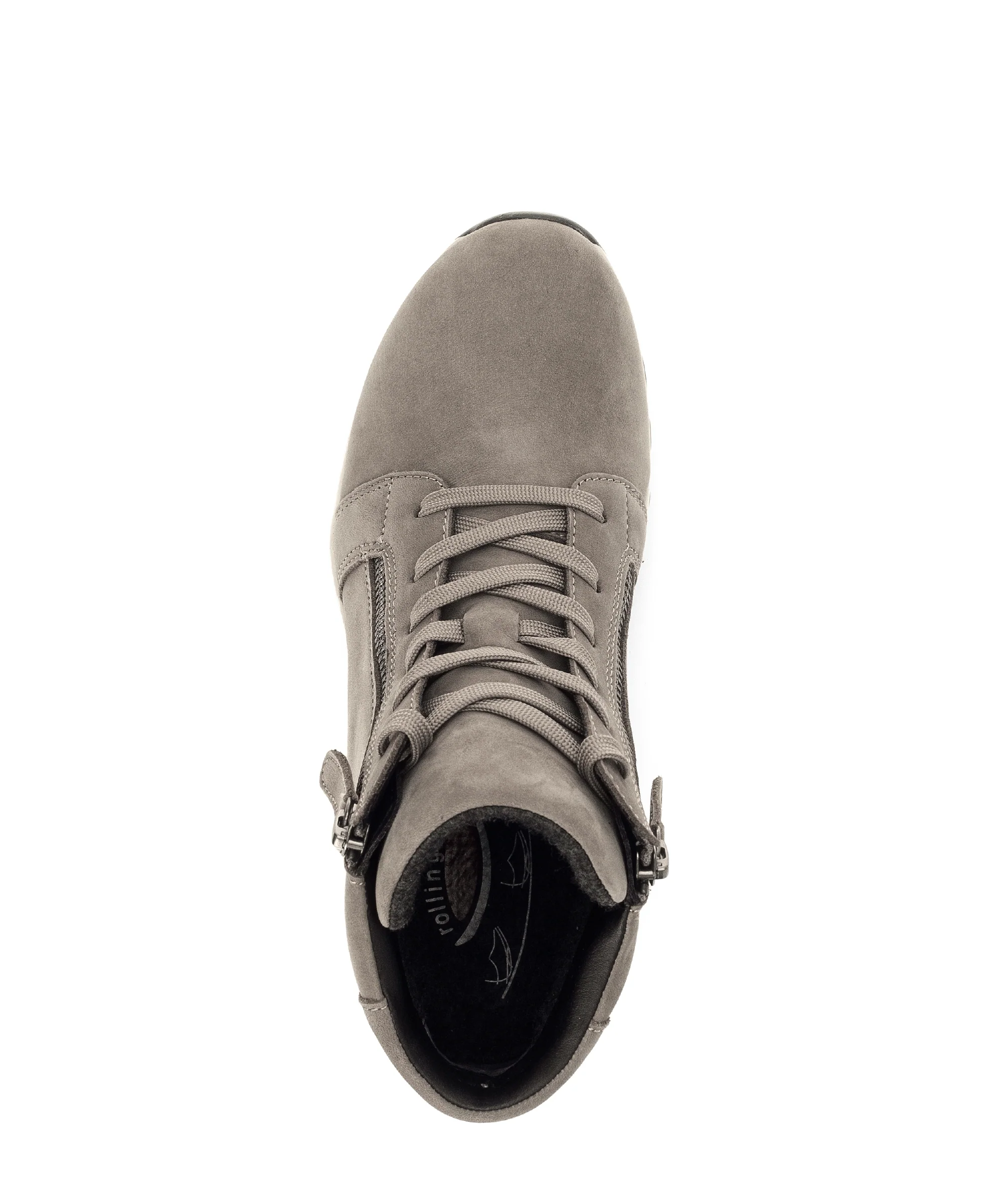 Basket montantes taupes en cuir nubuk - Image 6