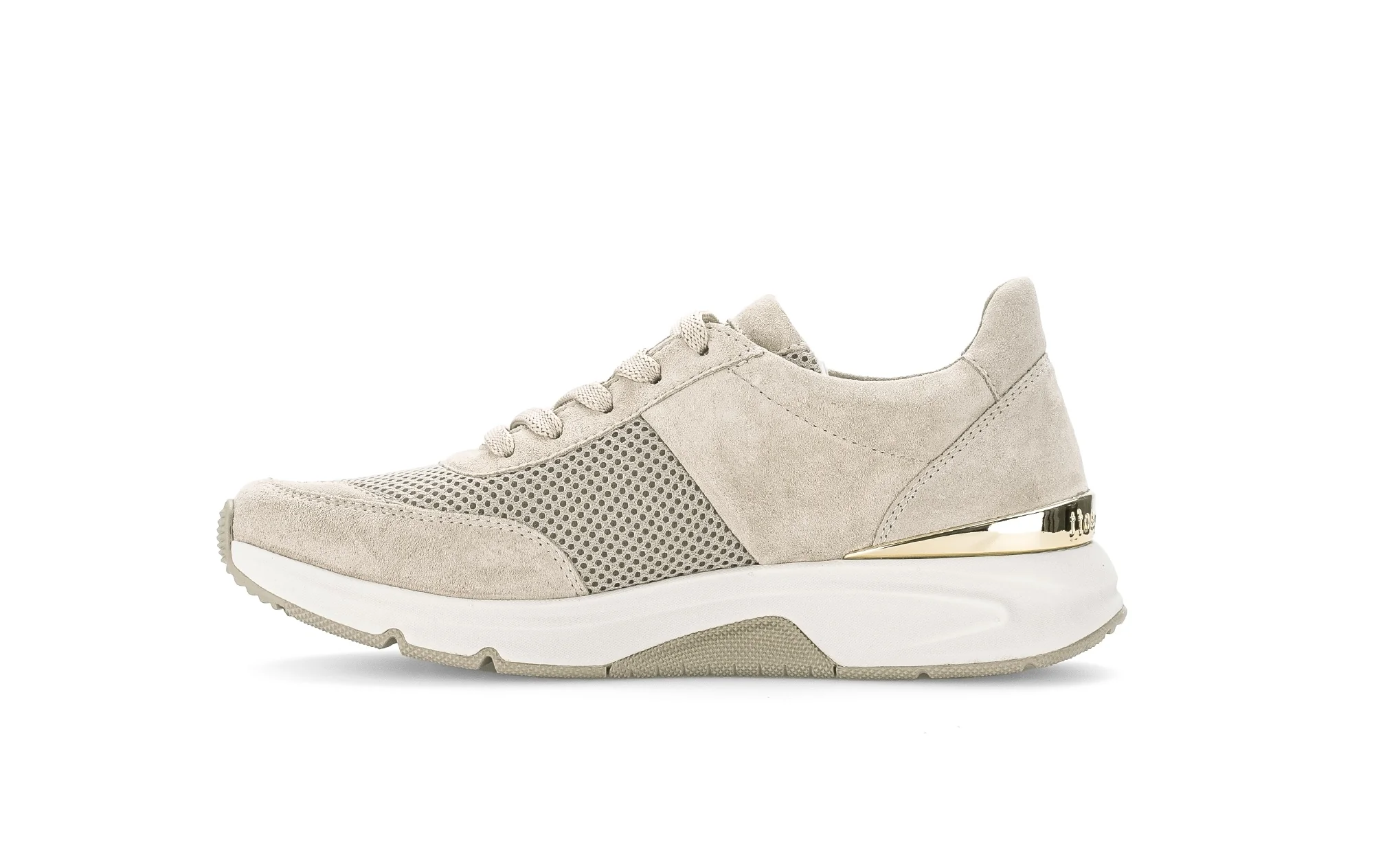 Baskets beiges en nubuck et textile - Image 2