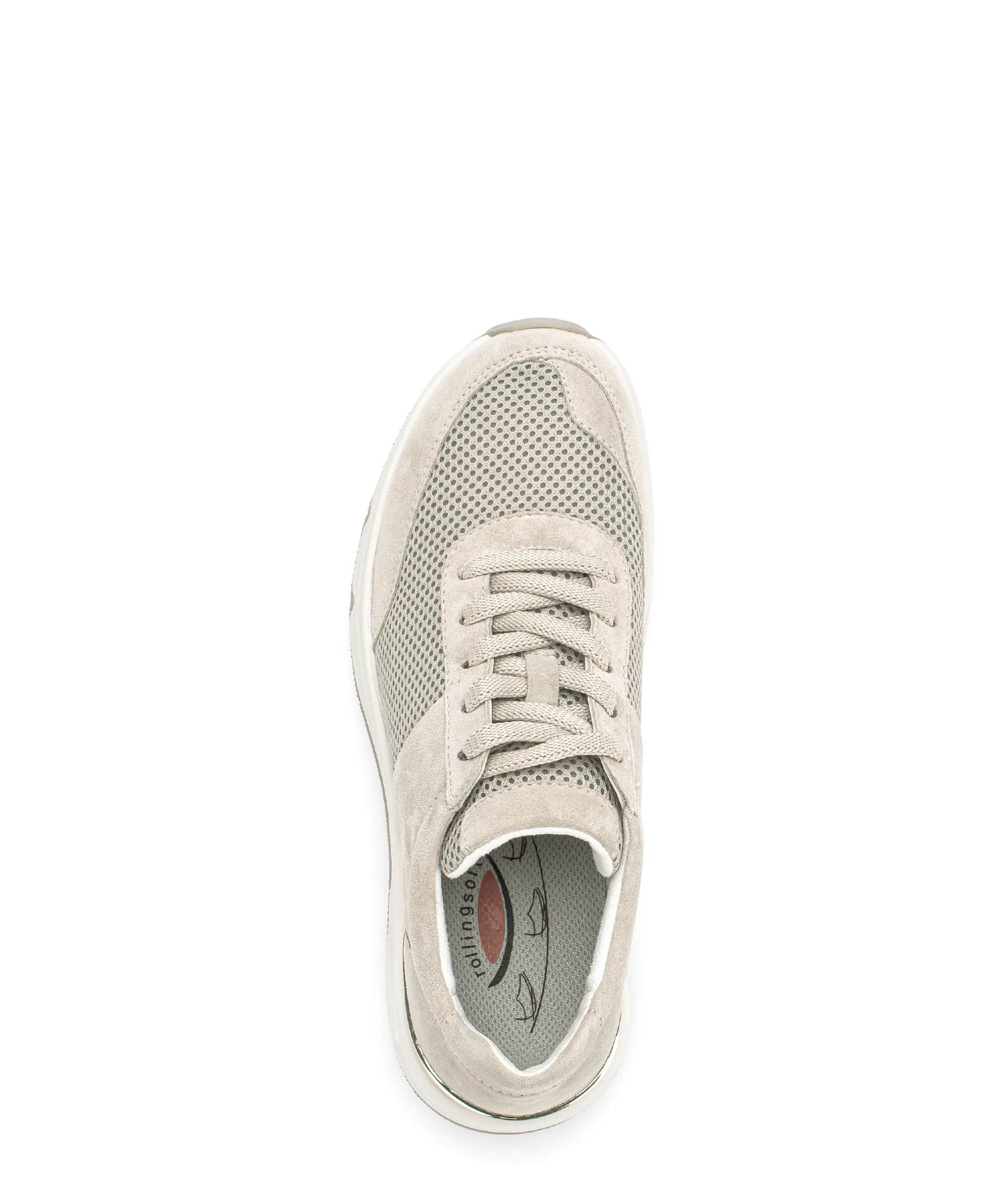 Baskets beiges en nubuck et textile - Image 3