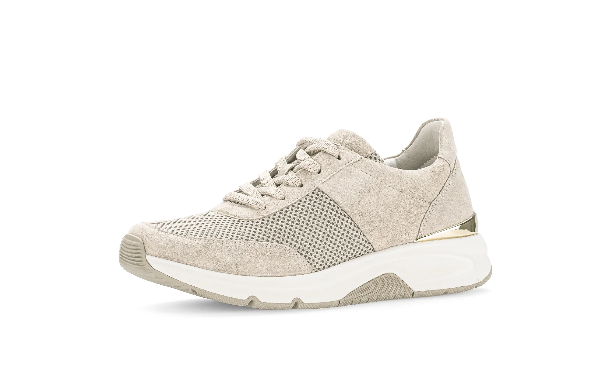 Baskets beiges en nubuck et textile - Image 6