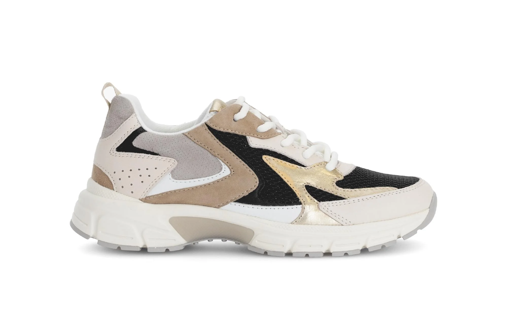 Baskets beiges en cuir