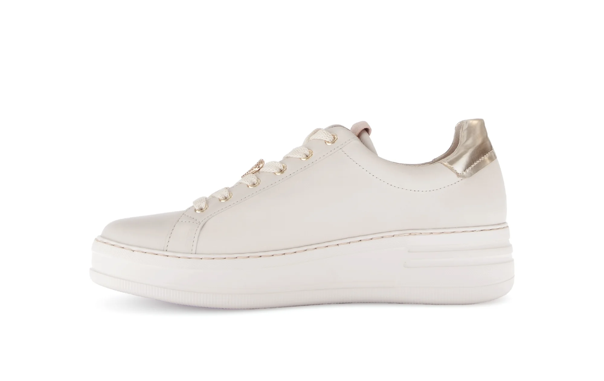 Baskets beiges en cuir lisse - Image 2