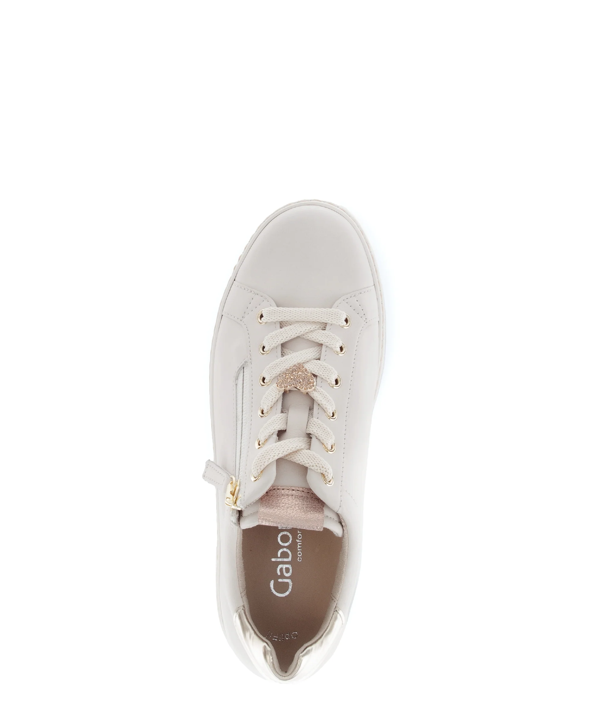 Baskets beiges en cuir lisse - Image 3
