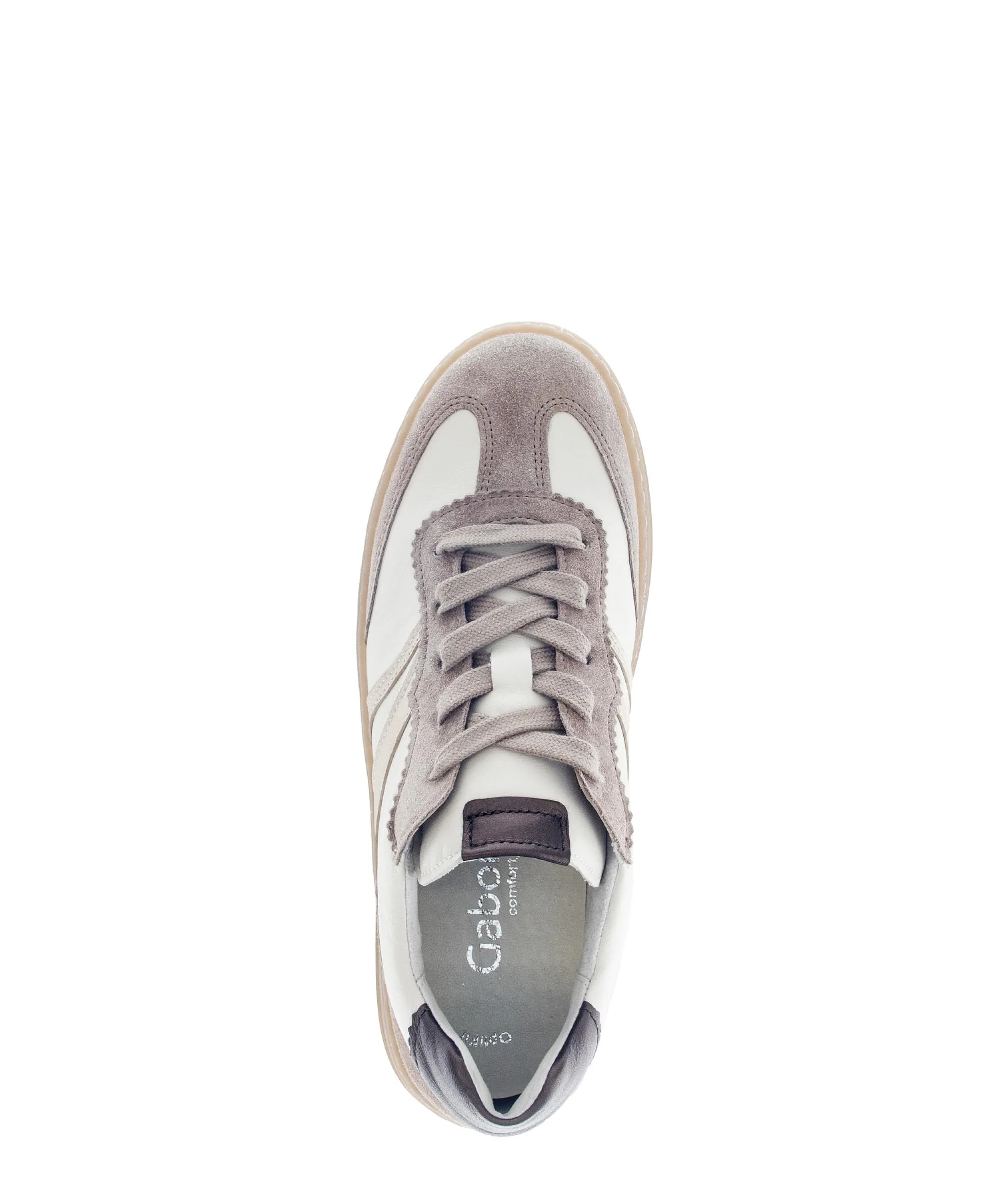 Baskets beiges en cuir lisse - Image 3