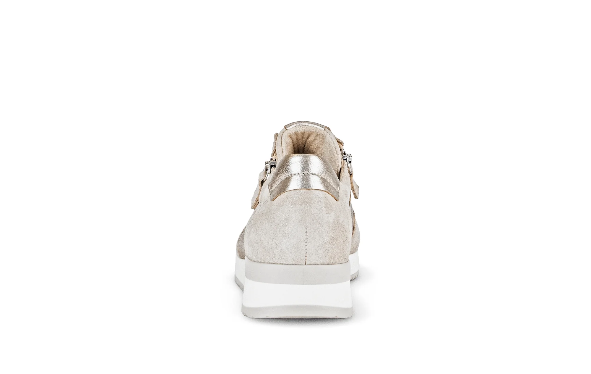Baskets beiges en nubuck insert métallisé - Image 4