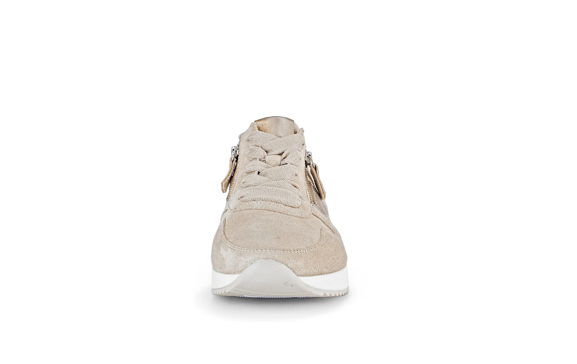 Baskets beiges en nubuck insert métallisé - Image 5