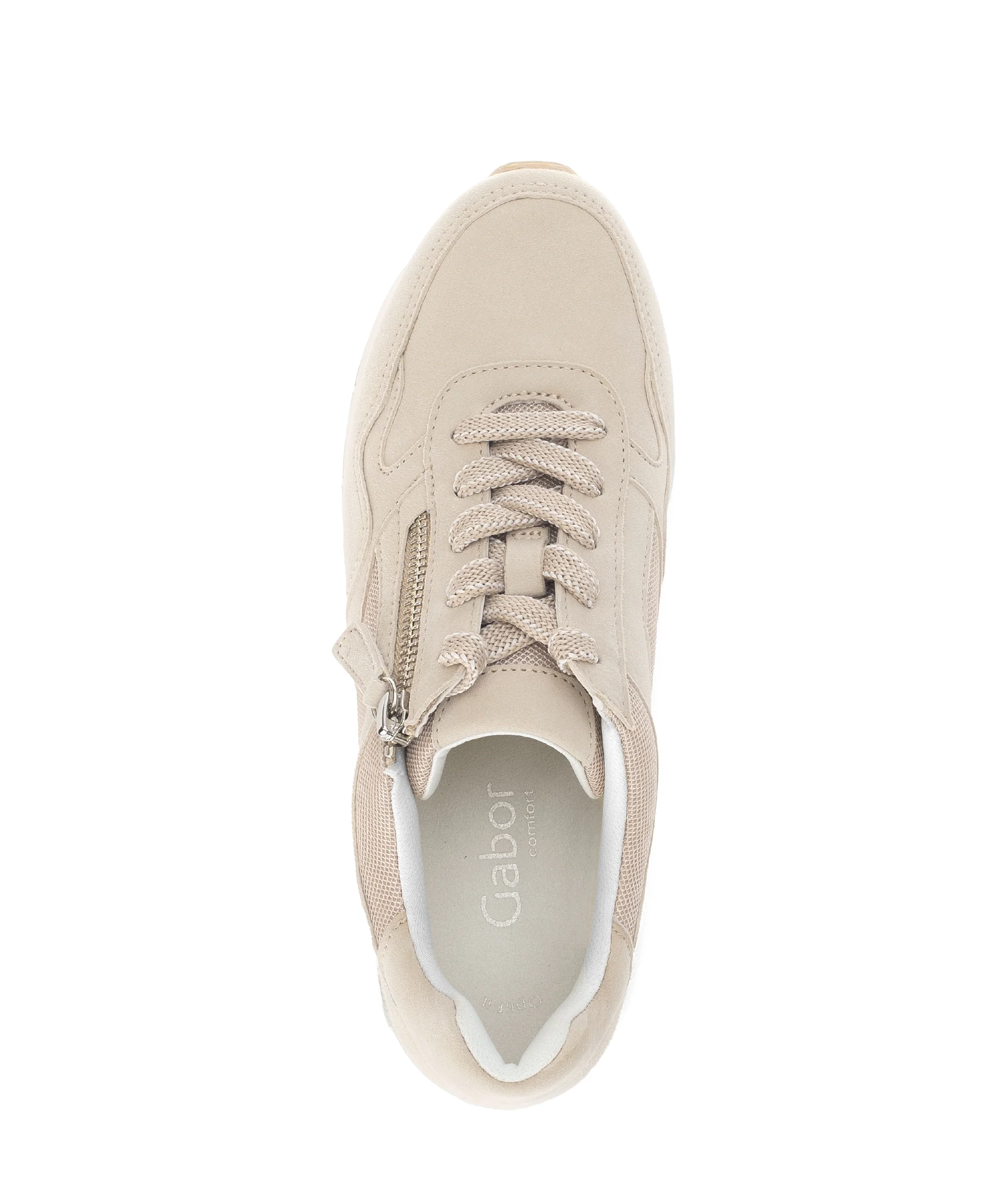 Baskets beiges en cuir velours - Image 3