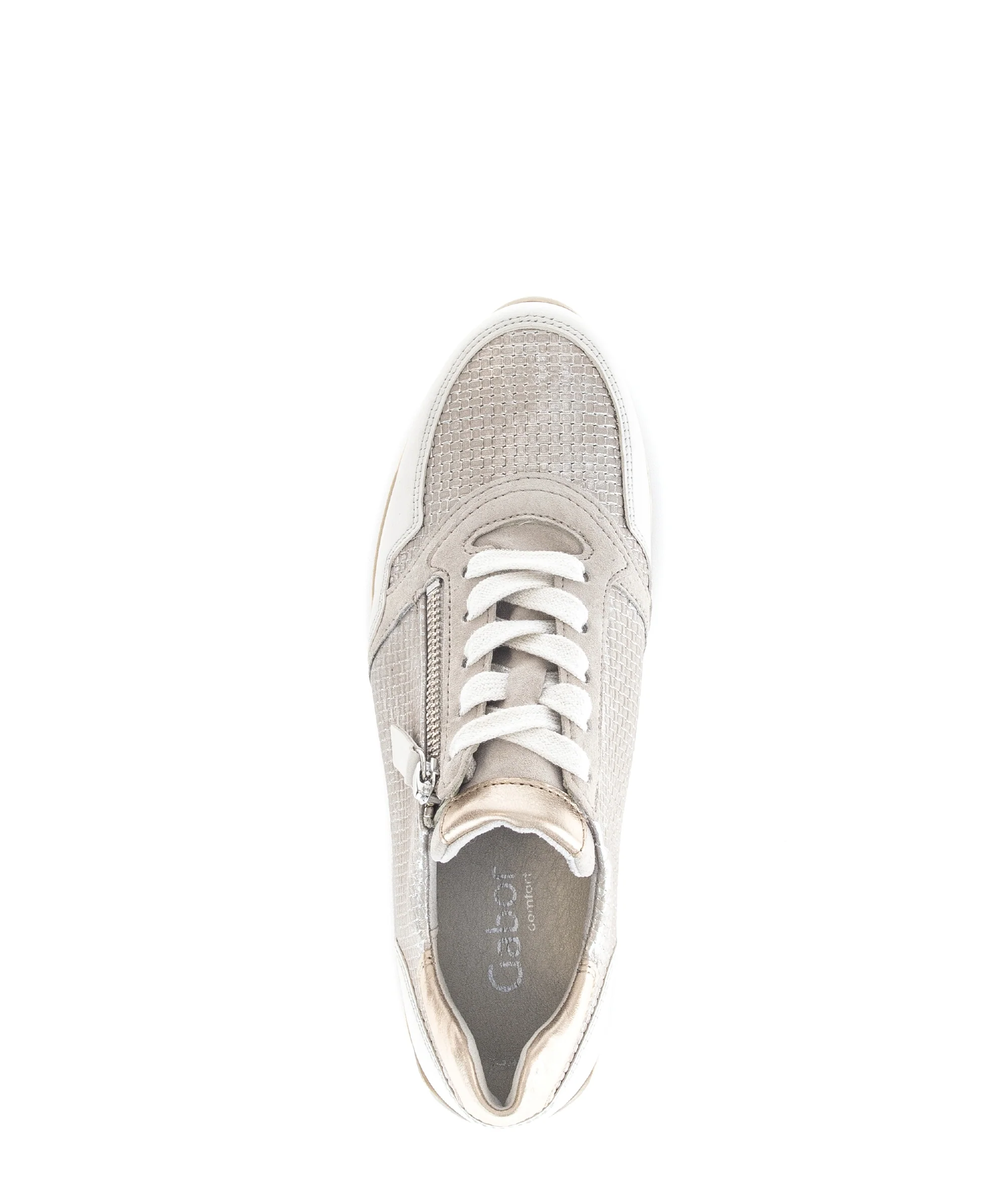 Baskets beiges métallisées en cuir - Image 3