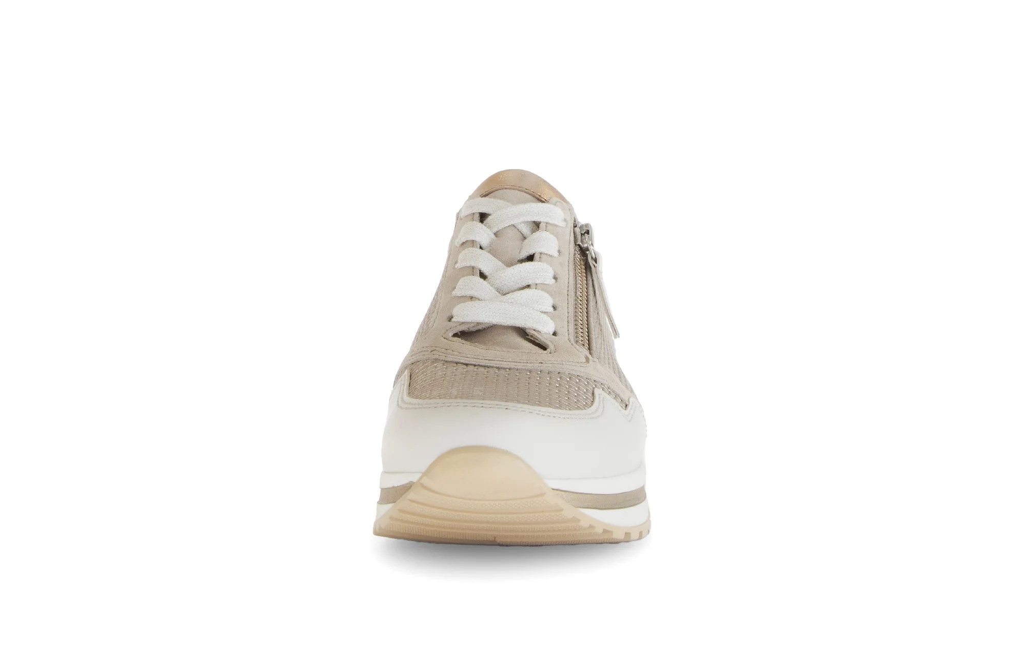 Baskets beiges métallisées en cuir - Image 5
