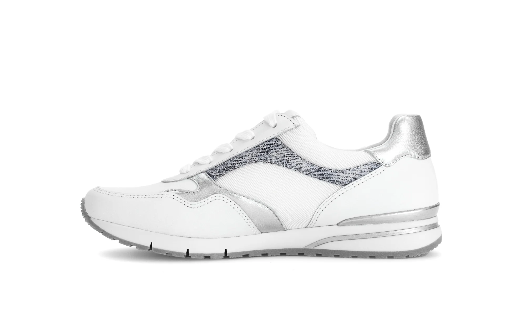 Baskets blanc/argent en cuir - Image 2
