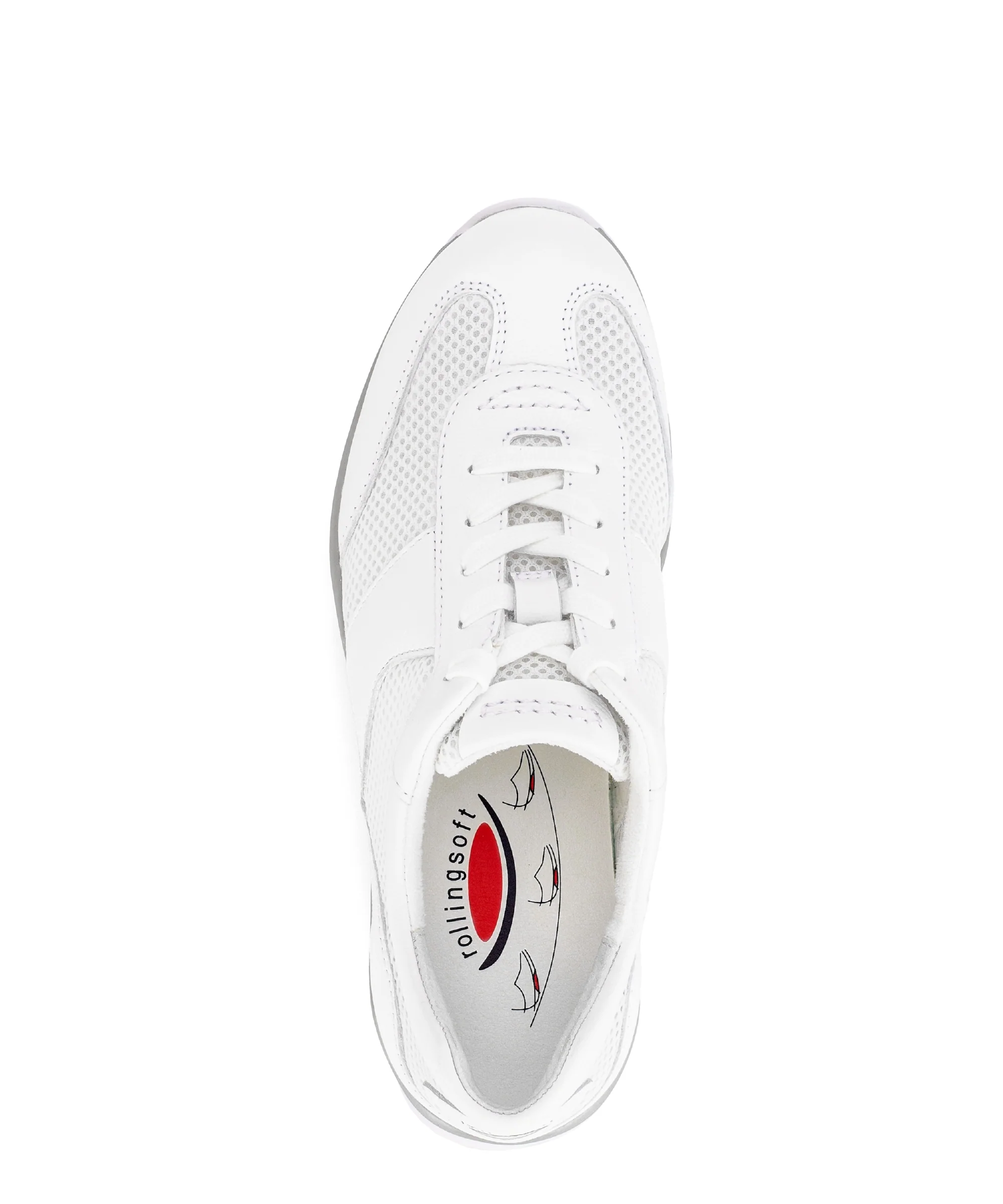 Baskets blanches en cuir et textile - Image 3
